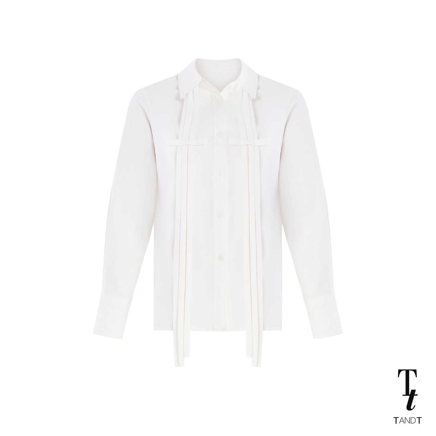 TandT - BRAID SHIRT - BOW HAND-CRAFTED FRINGE TRIMMED SHIRT