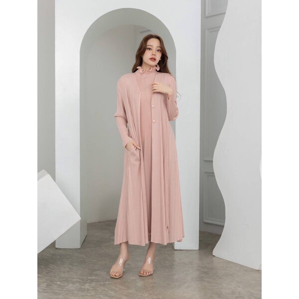 2MUAY PLEAT เสื้อคลุมผู้หญิง เสื้อคลุมพลีทคุณภาพ รุ่น GJO3436 10สี FREE SIZE V NECK FLARED PLEAT ...