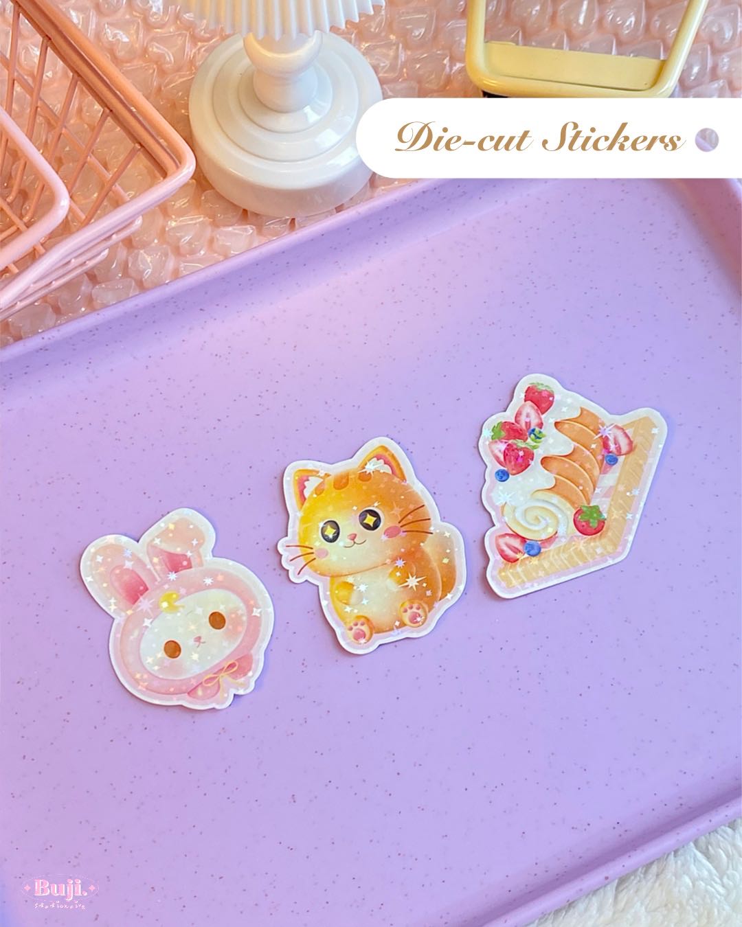 Die-Cut Stickers (Set) เซ็ตสติกเกอร์ไดคัท 100% เคลือบโฮโลแกรมลายดาววิ้งค์ๆ