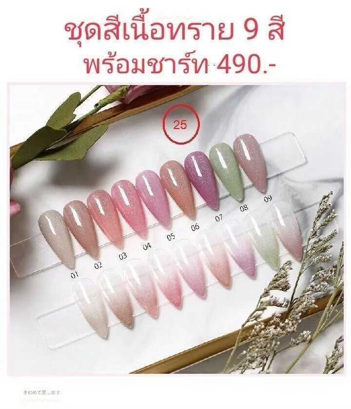 สี AI LA NUO โทนสีเนื้อทรายกากเพชร ชุด25