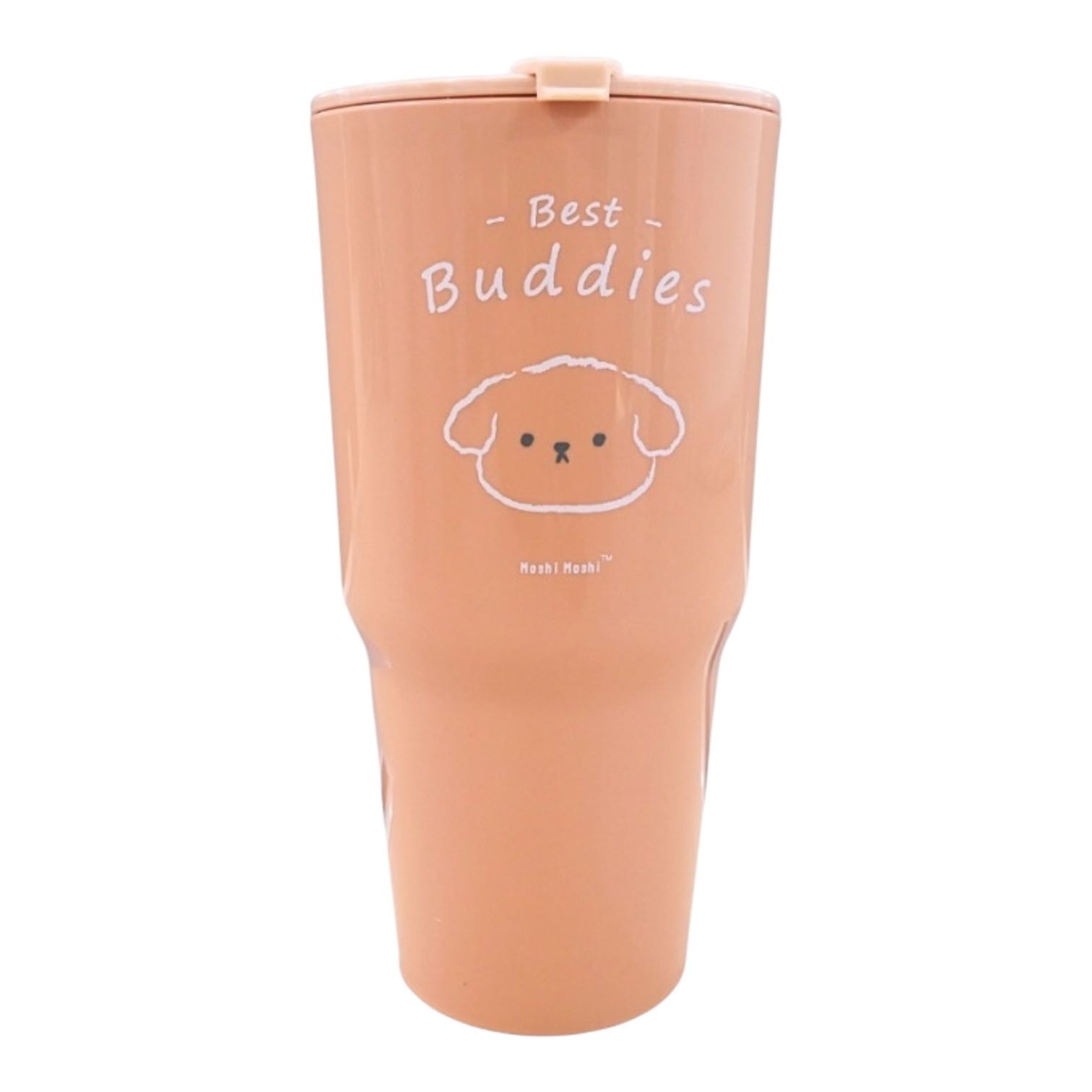 แก้วน้ำพลาสติก สีส้ม ลายหมี มีฝาปิด ขนาด 750 ml.