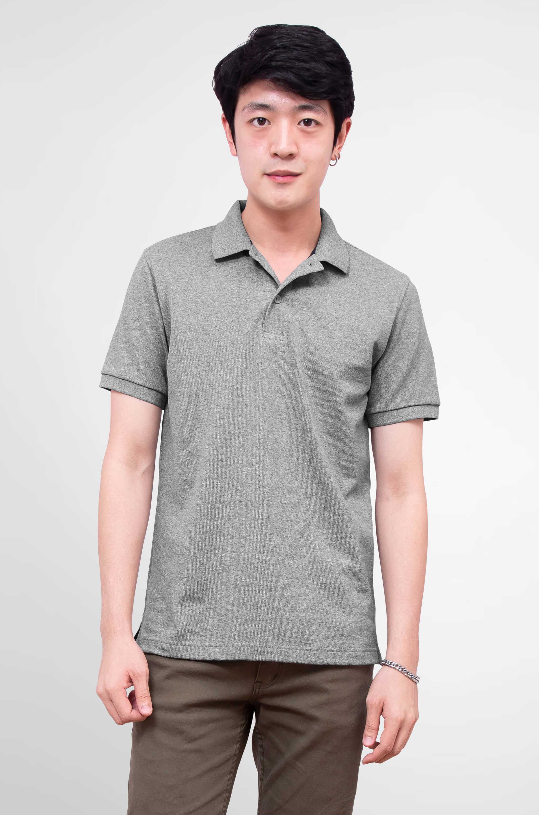 Noproblem ยอดขาย No.1 รับประกัน ไม่ย้วย ไม่ยืด ผ้านุ่ม เสื้อโปโล ชาย สีท็อปดราย