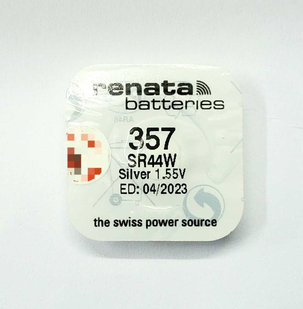 ถ่านกระดุม Ranata 357, SR44W 1.55V แพคสีขาว แพคทำใน Swiss ของแท้