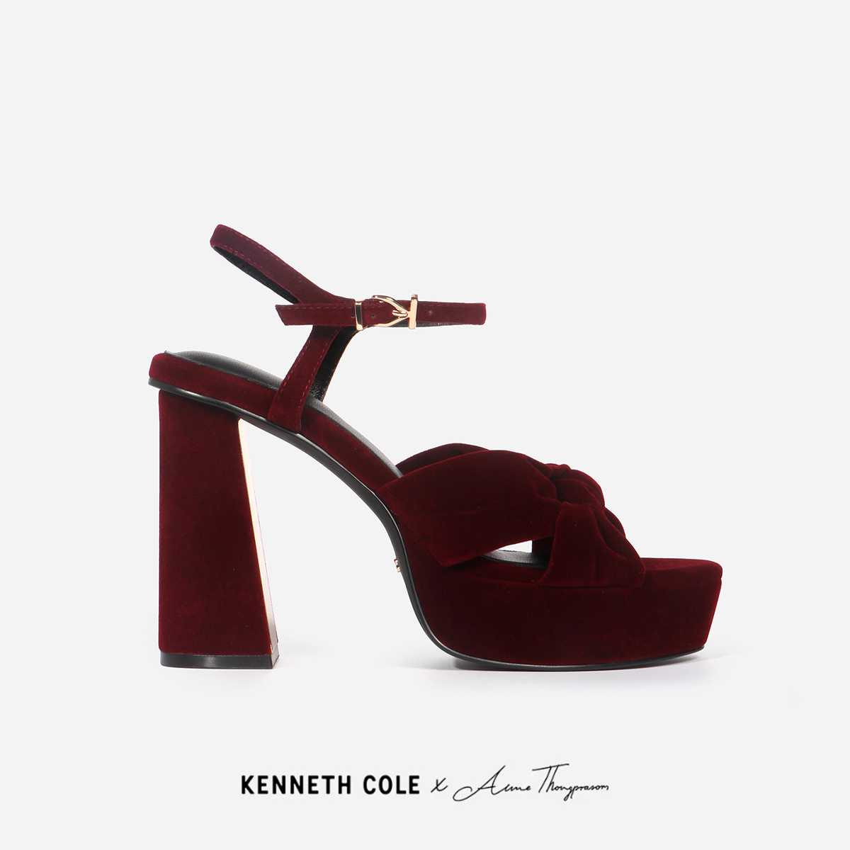 KENNETH COLE x ANNE รองเท้าผู้หญิงรุ่น AURORA PLATFORM Cabernet Velvetสีแดง( HEL - KF85207LE-600 )