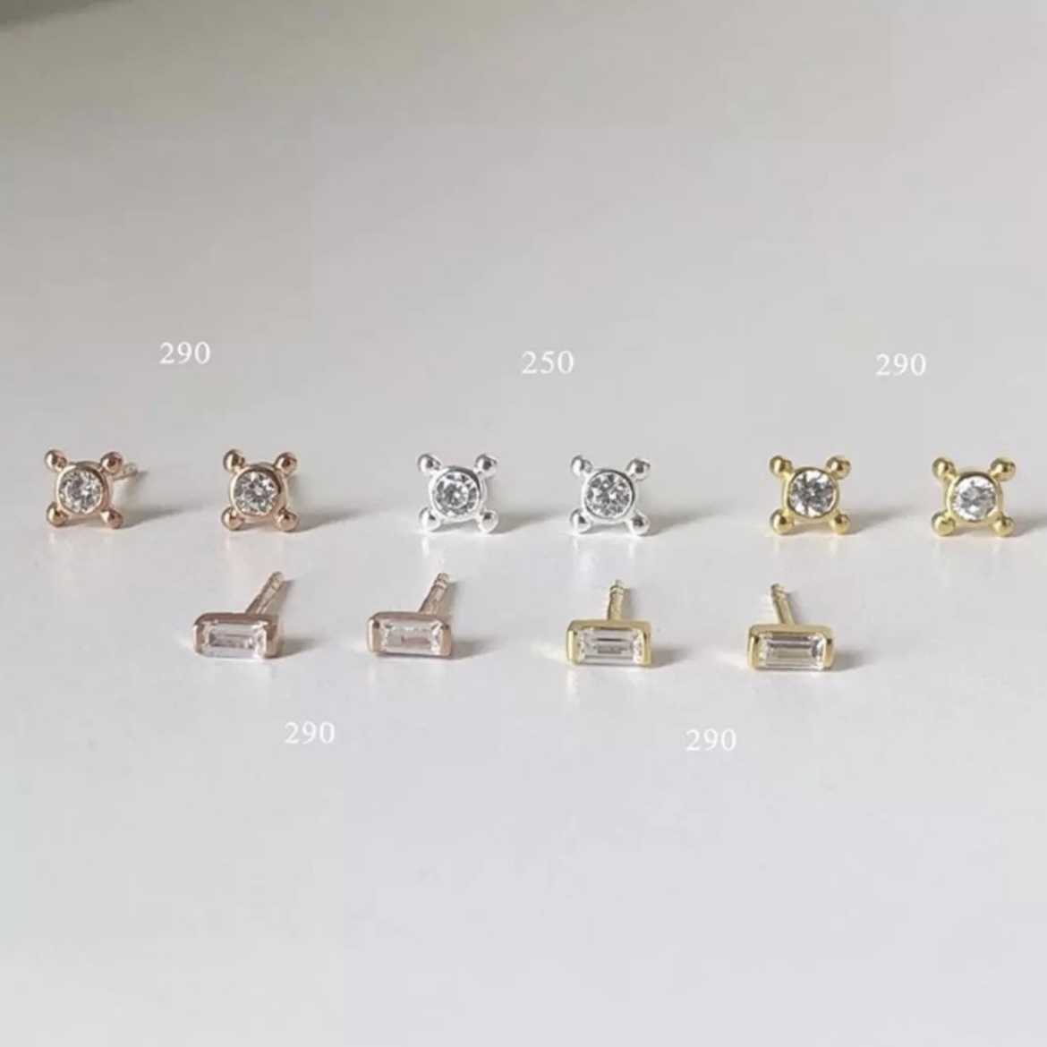 Winterwinter Jewelry Silver925 : ต่างหูเงินแท้ ประดับเพชร cz ใส่ได้ทุกวัน