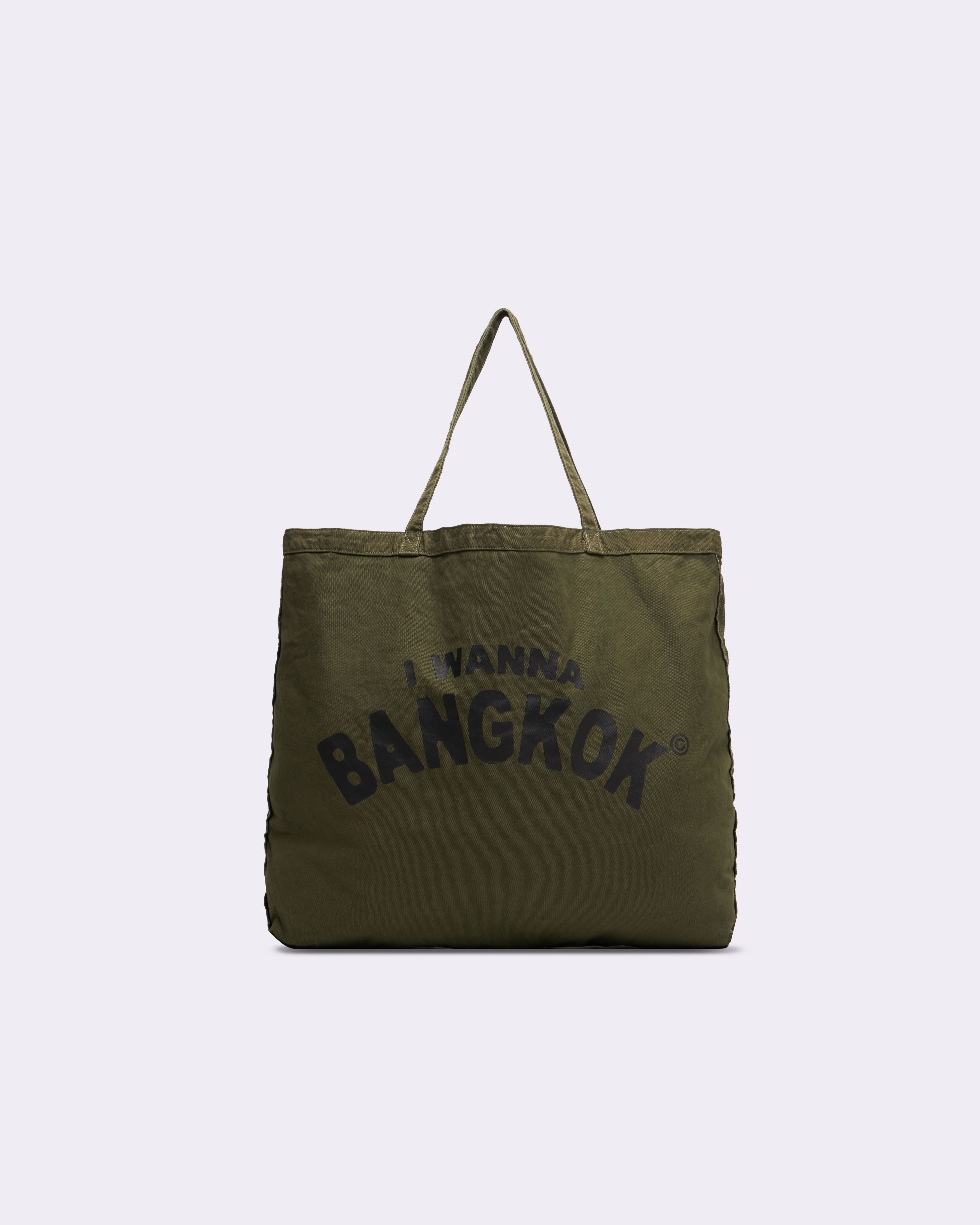 Large Olive Inverse Tote