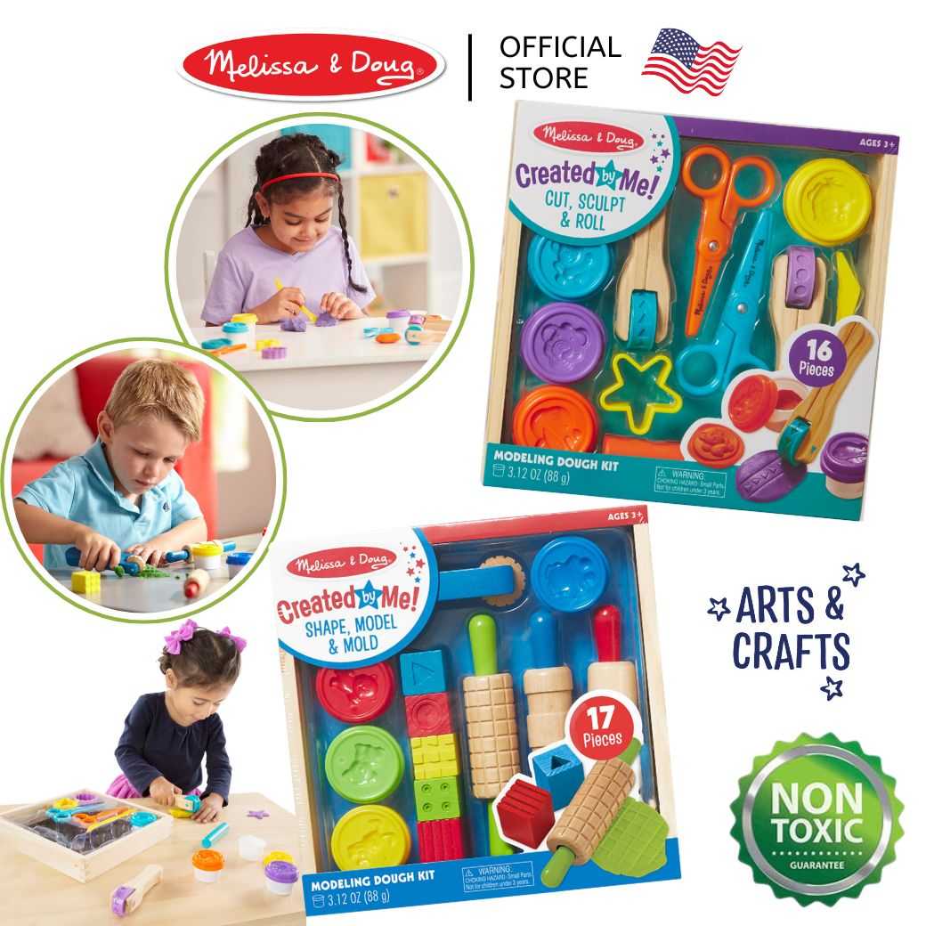 (ของแท้ USA) ของเล่นแป้งโดว์ ปลอดสารพิษ อุปกรณ์ไม้ Shape,Model & Mold Melissa & Doug เล่นโดว์ ฝึกตัด