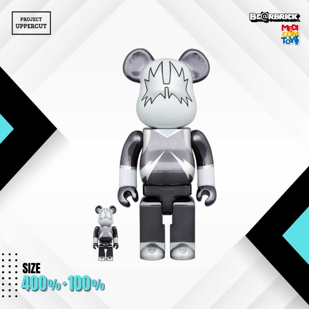 BE@RBRICK 400%+100% KISS : Space Man - Chrome Ver. [New]