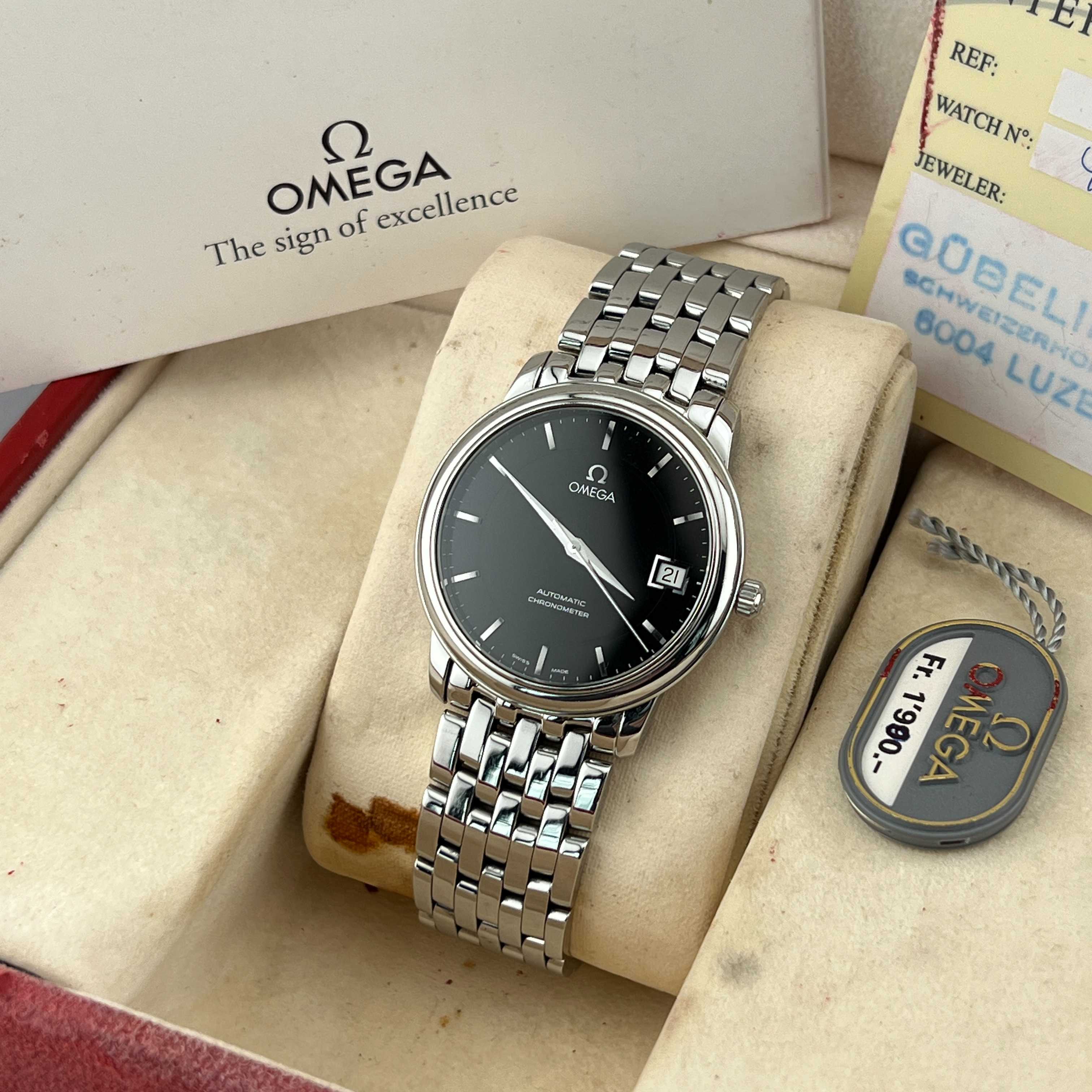 Vintage Omega De Ville Prestige Chronometer Automatic Black Dial Ref.4500.51.00 Cal.1120 1986