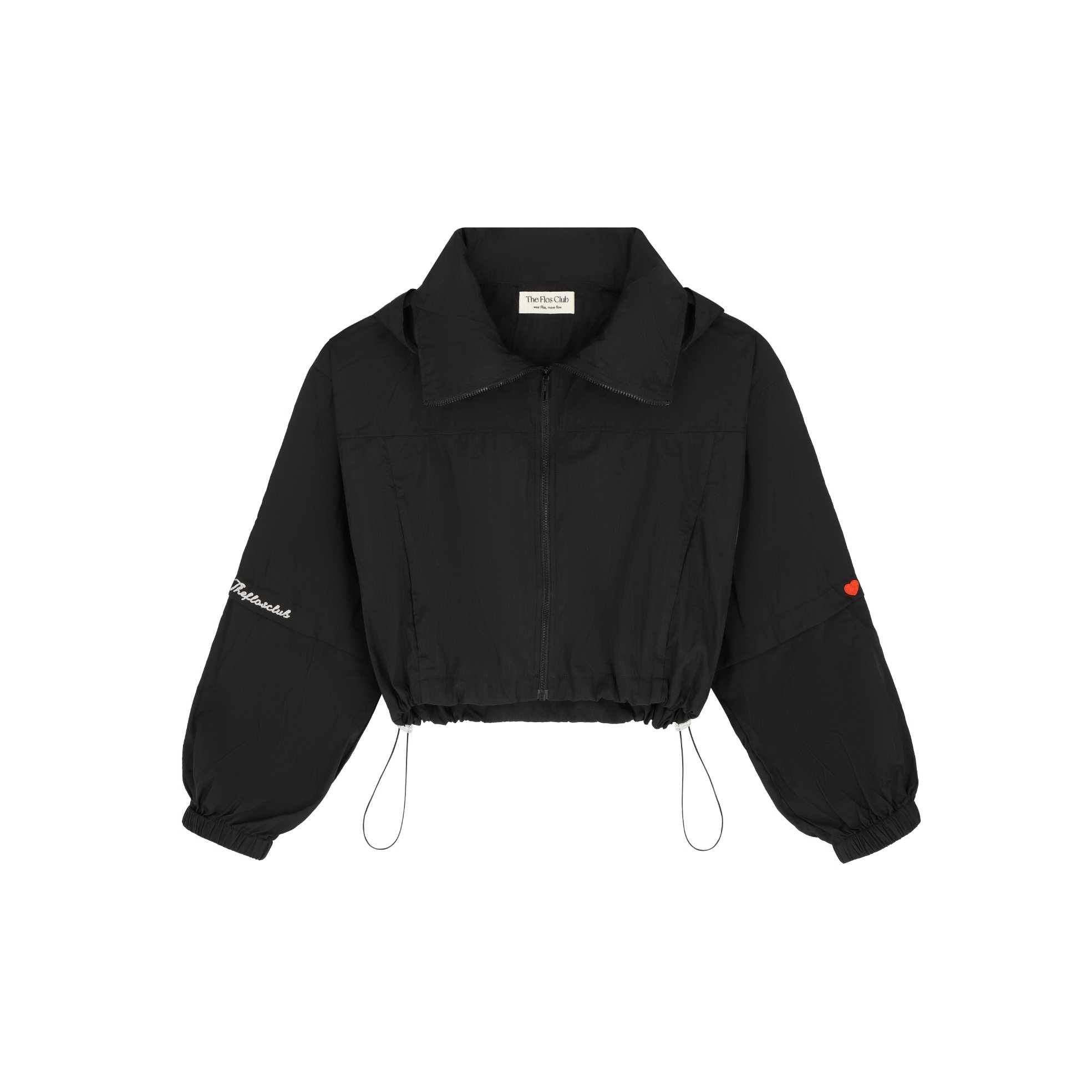 Heart Nylon Hoodie Jacket UPF50+ (Black Heart) – The Flos Club (กัน UV/Hoodถอดเข้าออกได้)