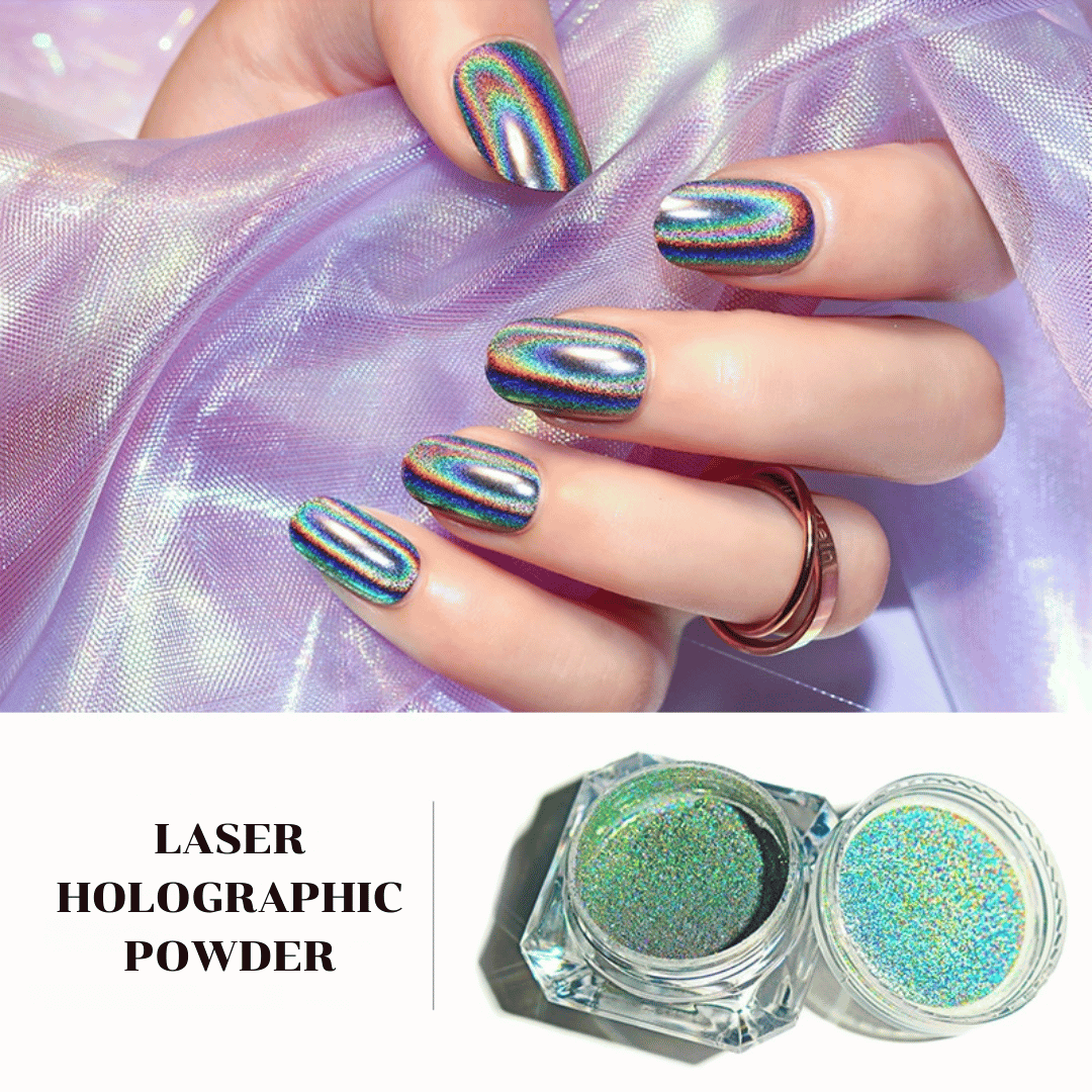 ✨เล็บสวยวิ้งระยิบระยับ ดั่งดวงดาว กับผงขัดเล็บ LASER HOLO แบบใหม่ ใช้งานง่าย ✨#K2