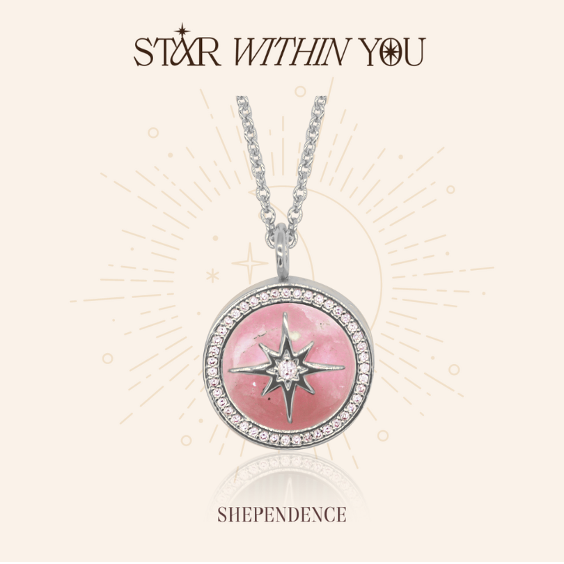 สร้อยคอสเตลล่าล็อกเก็ตลายหินโรสควอต์ S925(Stellar Rose Locket Necklace)