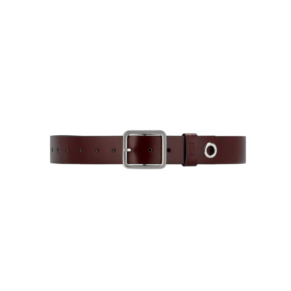 RBGF Loop belt in leather (Burgundy) เข็มขัดสีเลือดหมู