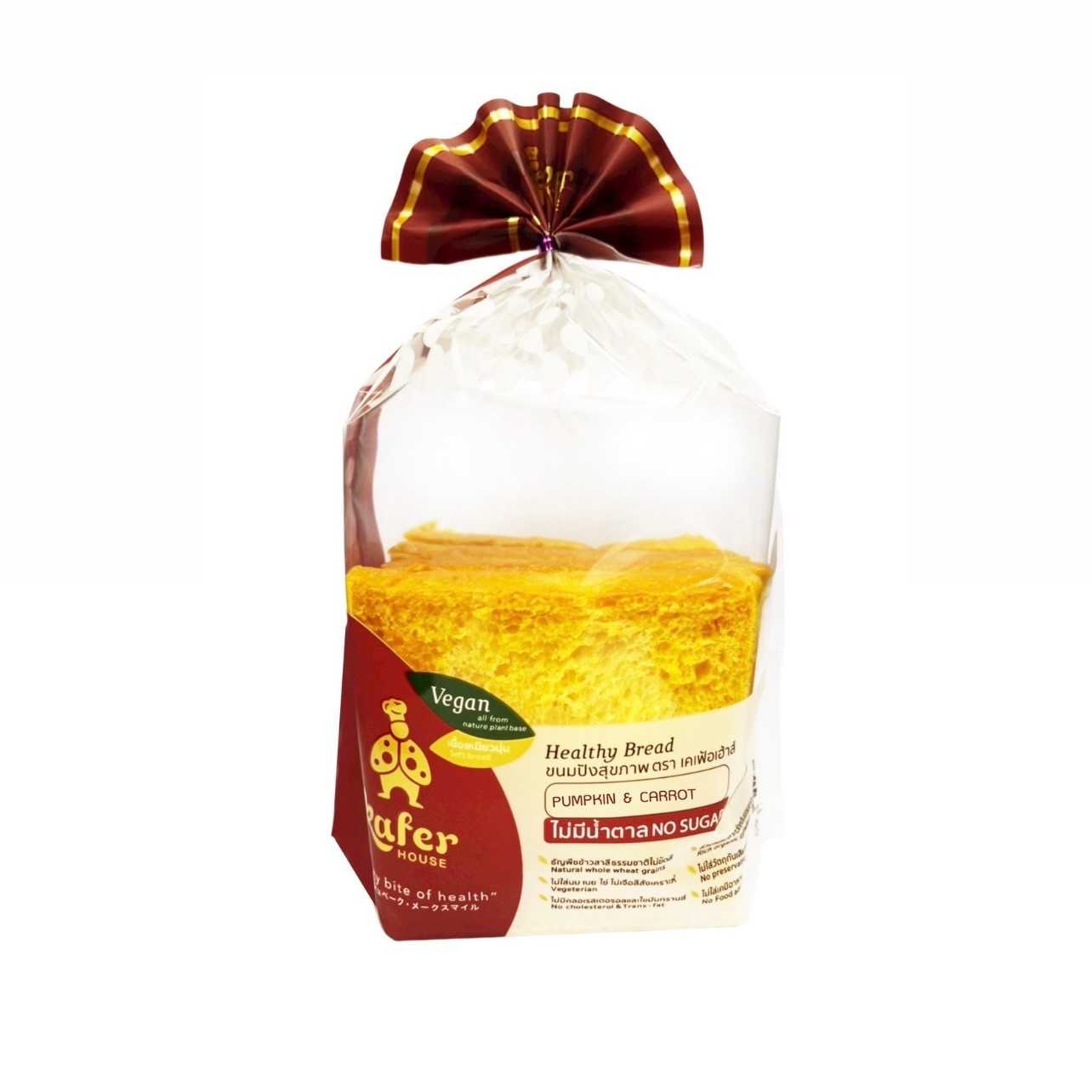 ขนมปัง Vegan ชนิดแผ่น รสฟักทอง+แครอท BBF 23/10/68