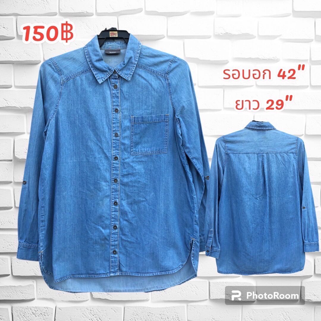 เสื้อยีนส์บางเนื้อนิ่ม เนื้อผ้าคุณภาพ งานห้าง งานนอกมือ2