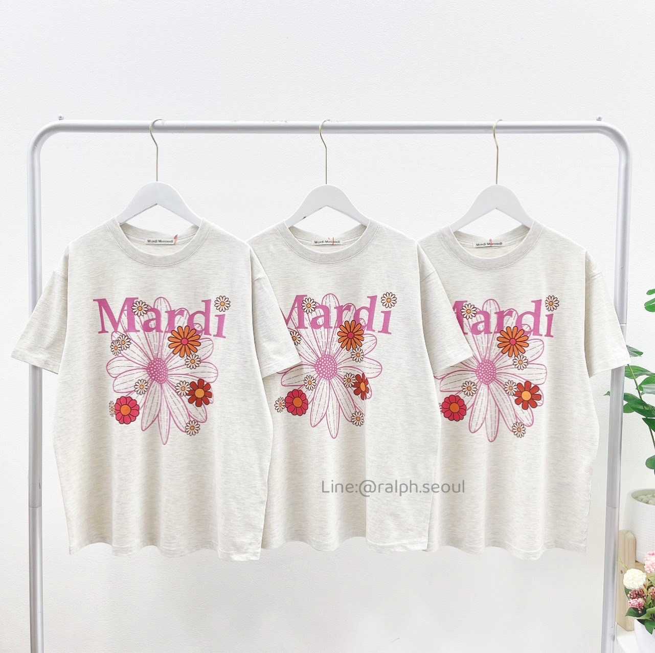 Mardi Flower Blossom T-shirt(OATMEAL/PINK) New!!!