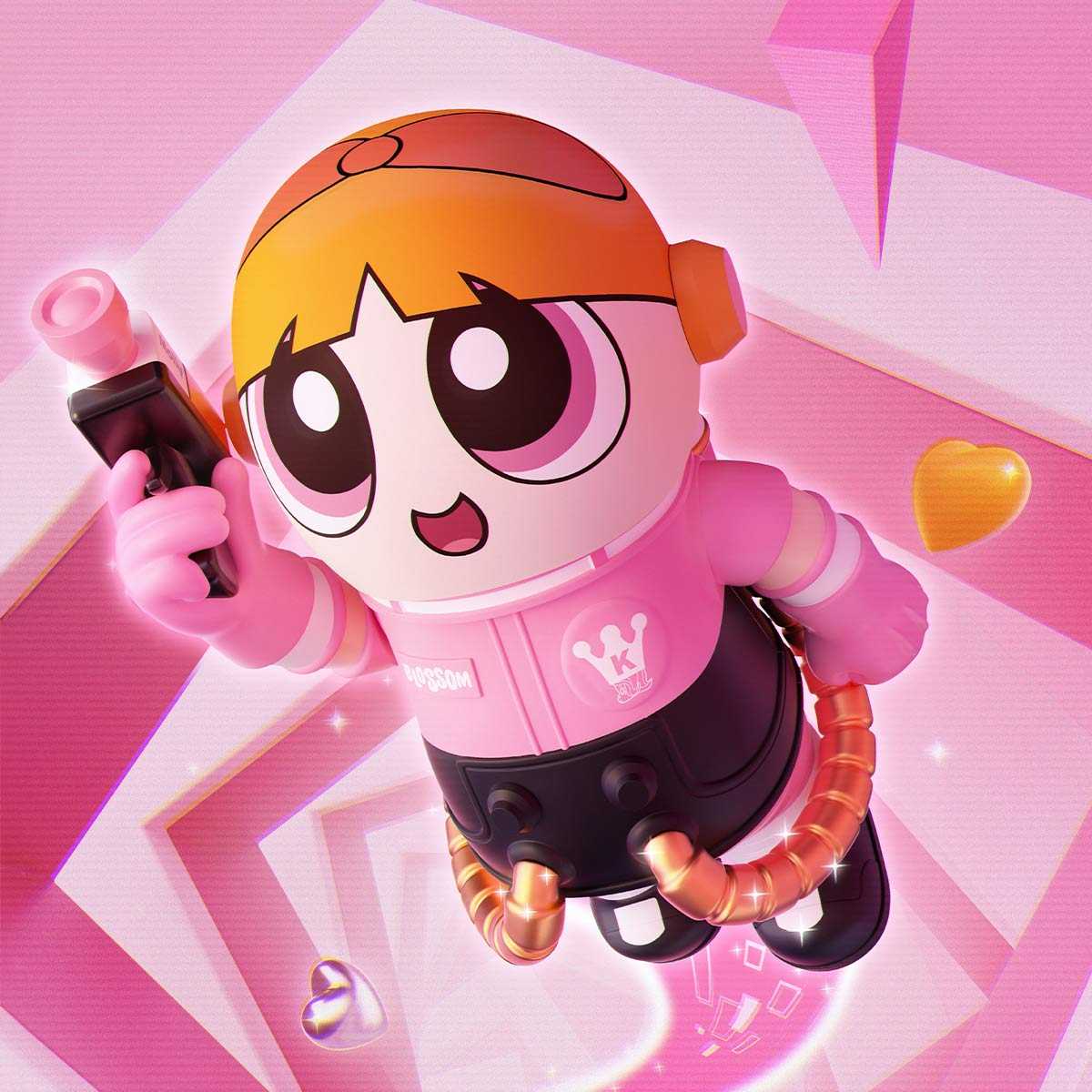 MEGA SPACE MOLLY 400%+100% THE POWERPUFF GIRLS Blossom (TC)