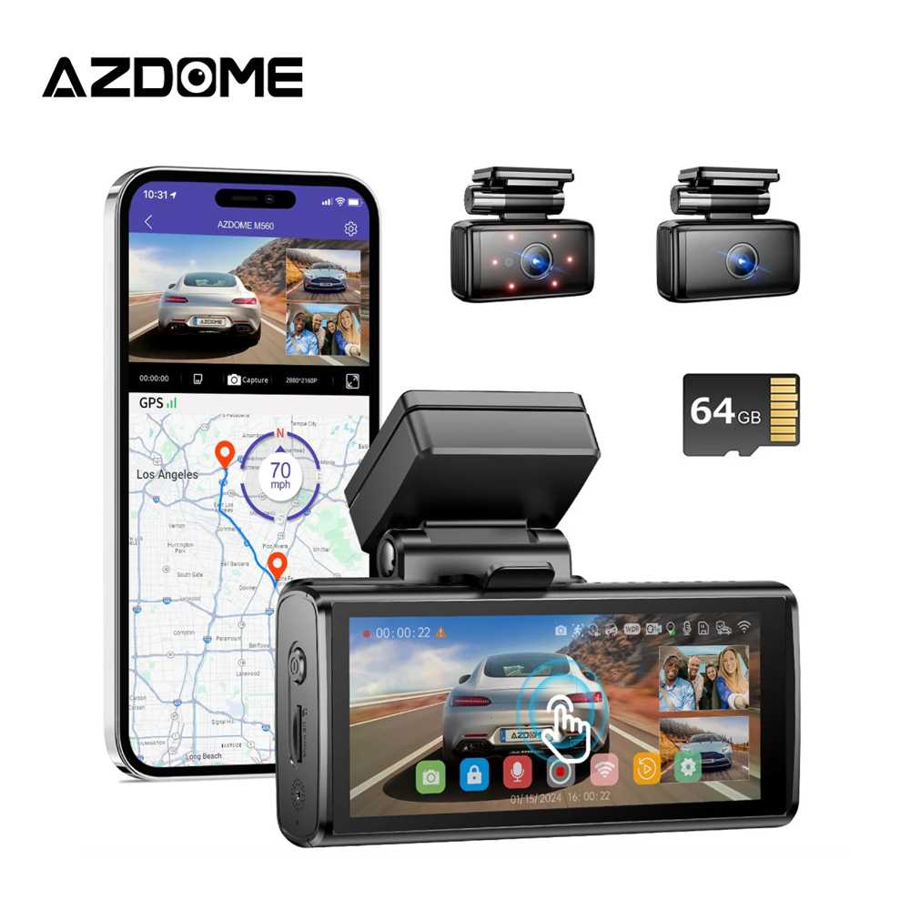 [ฟรี 64GB] AZDOME M580 3CH กล้องติดรถ 4K Full HD 1080P SONY IMX415 WIFI GPS ทนร้อนสูง Capacitor