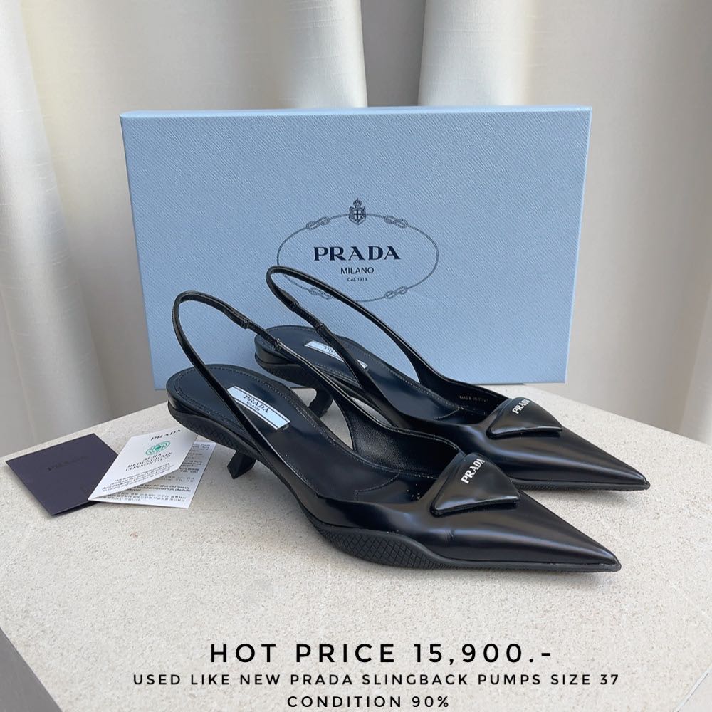 Used prada leather Slingback pumps - Size 37