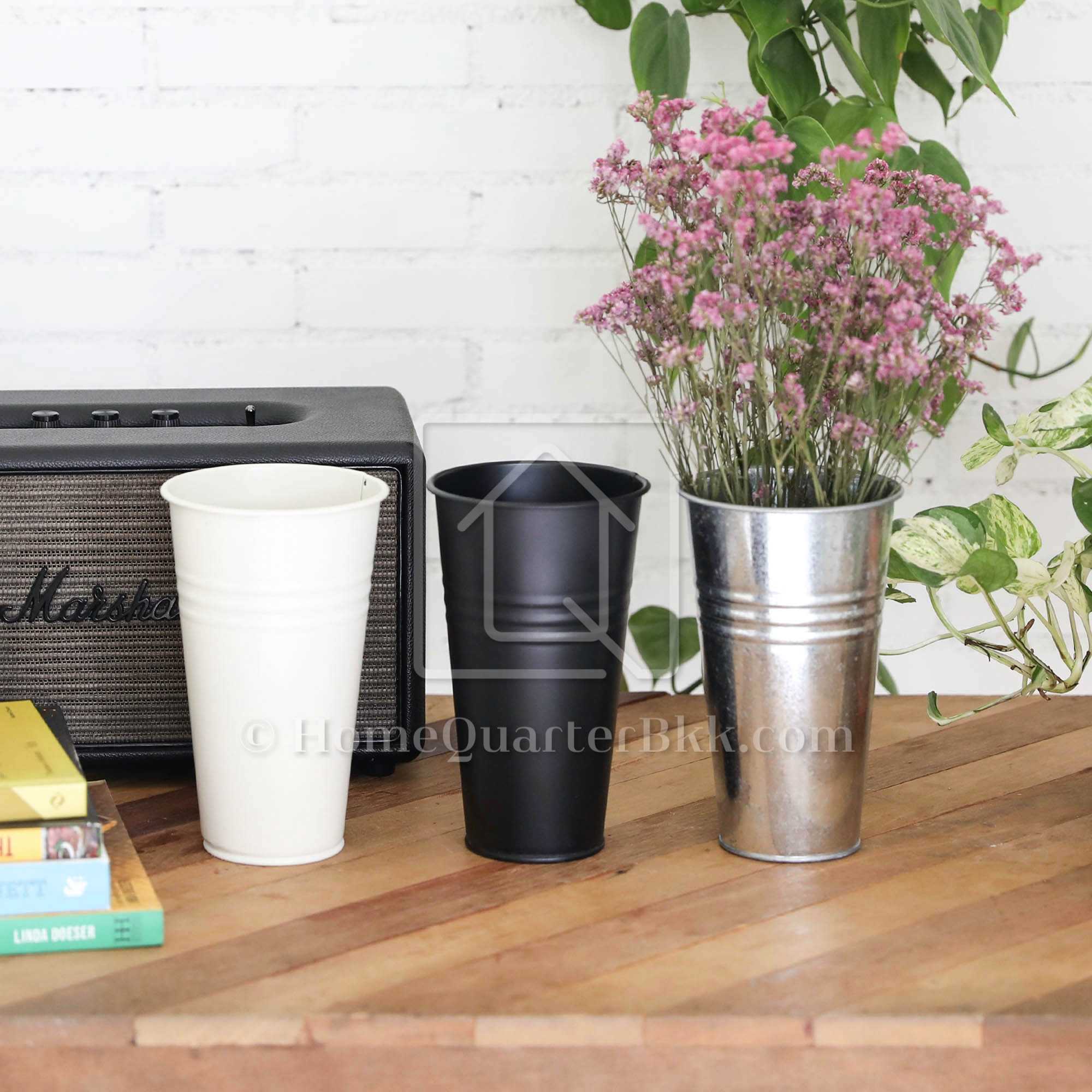 แจกันเล็กทรงสอบ ไม่มีหู สีธรรมชาติ | New Mini Vase-Natural Color