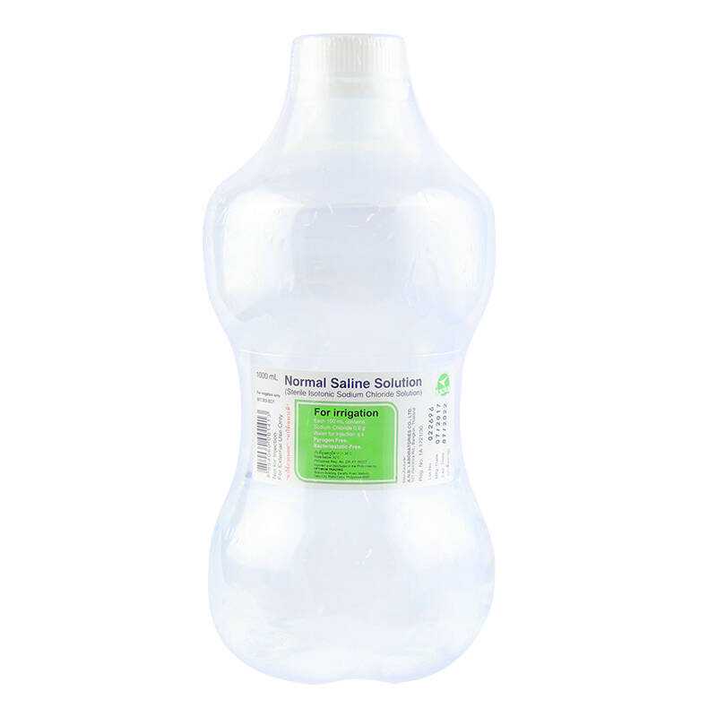 Normal Saline น้ำเกลือ ขวดดัมเบล ขนาด 1,000 มล.