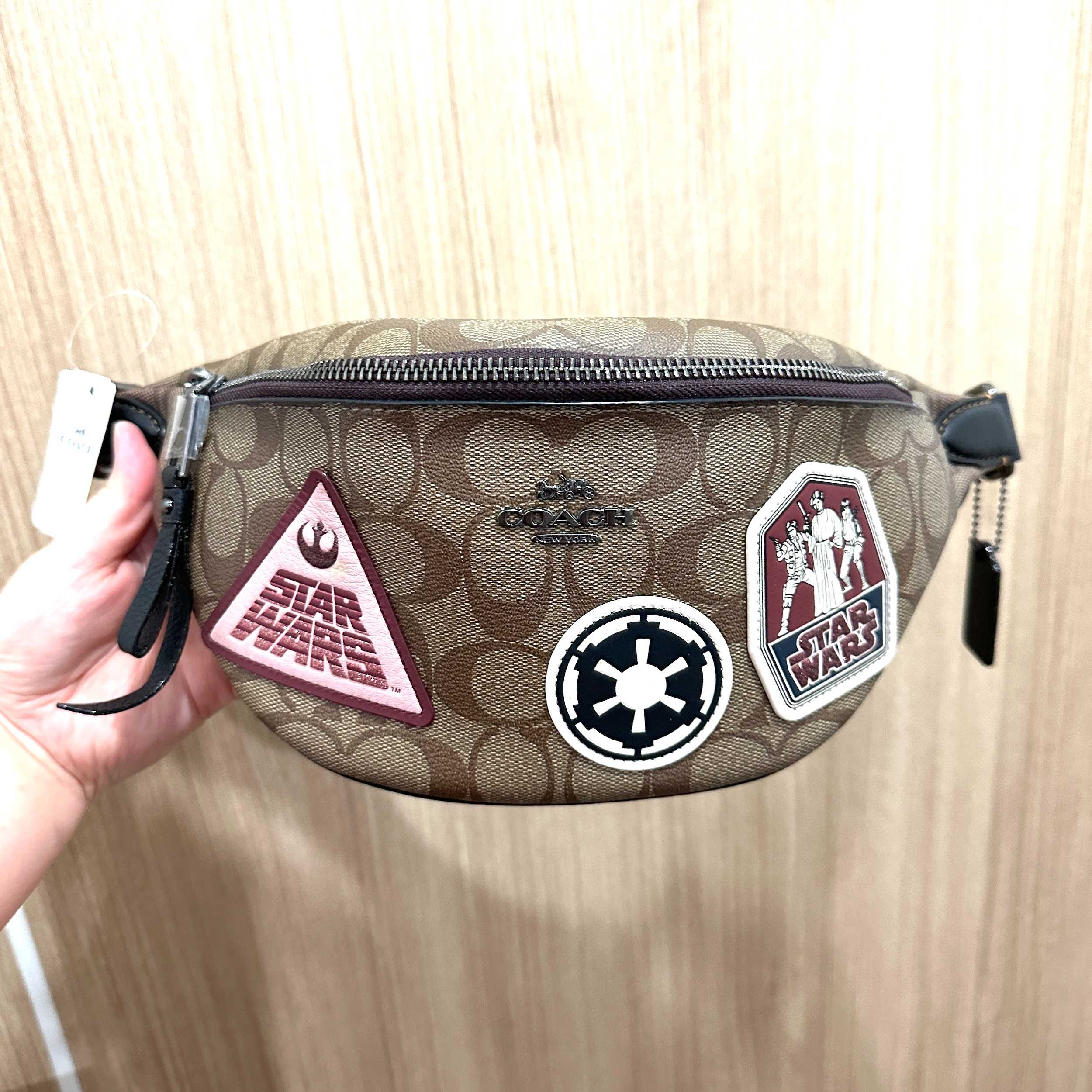 COACH แท้ COACH 88013 STAR WARS X COACH BELT BAG IN SIGNATURE CANVAS WITH PATCHES KHAKI MULTI