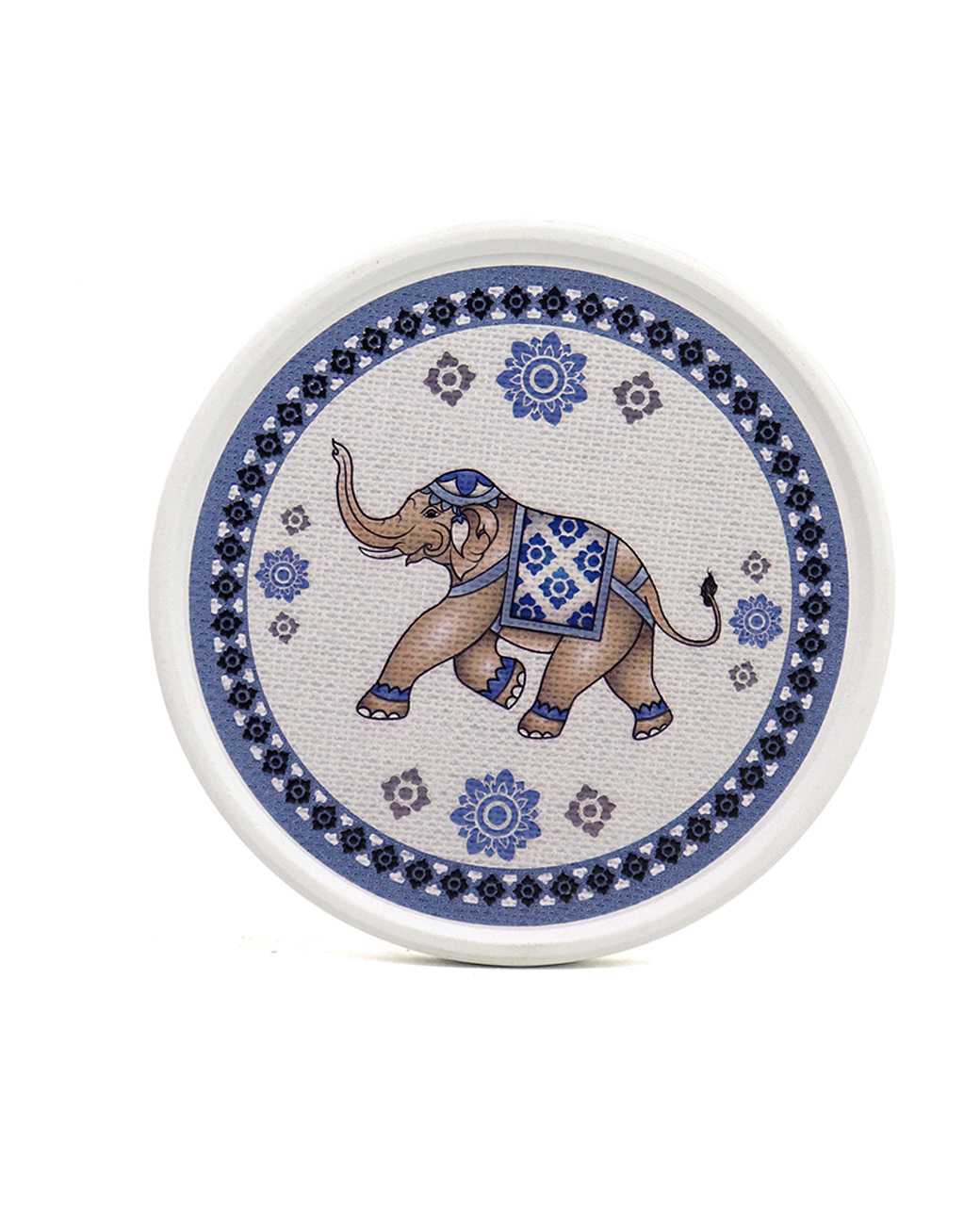จานรองแก้ว ที่รองแก้วซับน้ำ R10102 จานรองแก้วดูดน้ำ ทรงกลมมีขอบ Thai elephant 13