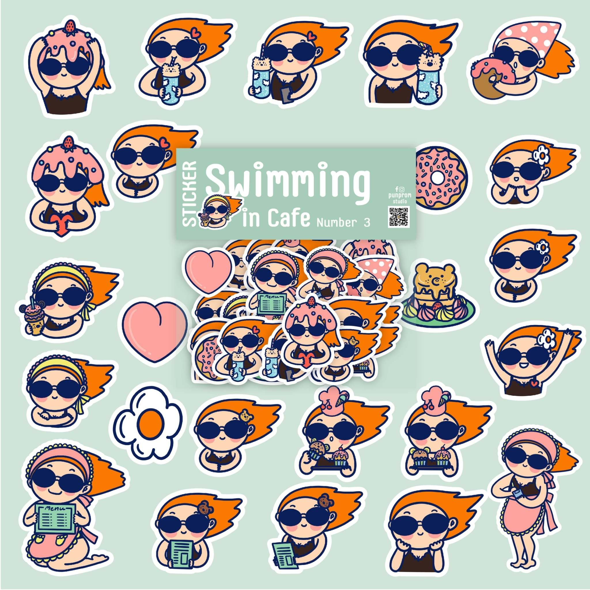 Cafe 3 sticker set 