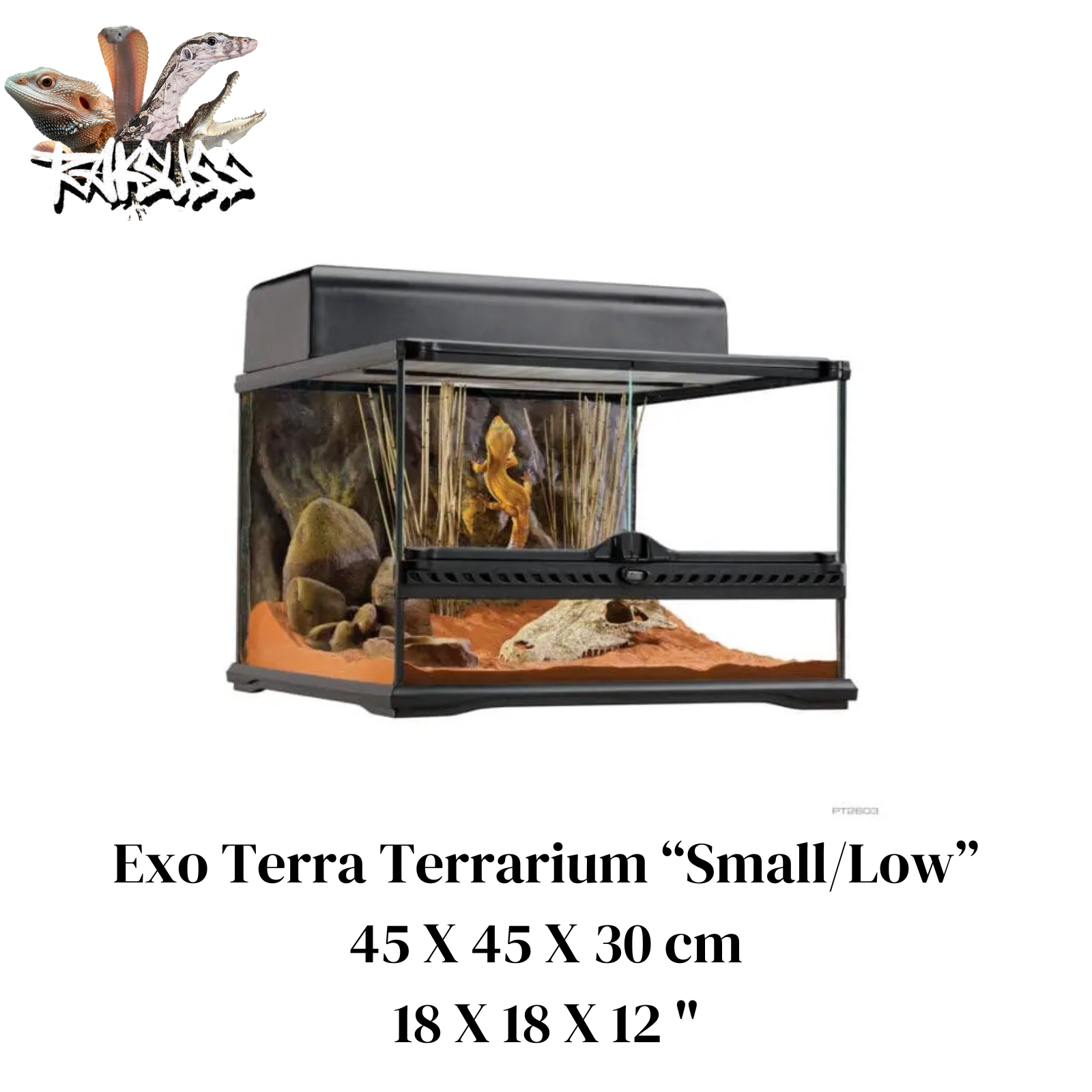 Exo Terra Natural Terrarium Small Low 18” x 18” x 12”(PT2603)