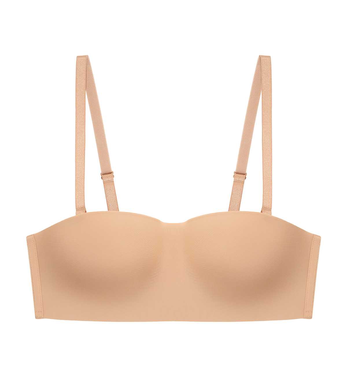 NEW Triumph 10224763 Simply Everyday Basic 3in1 HPD 00IH เสื้อชั้นในไม่มีโครงรูปแบบBandeau สีน้ำตาล