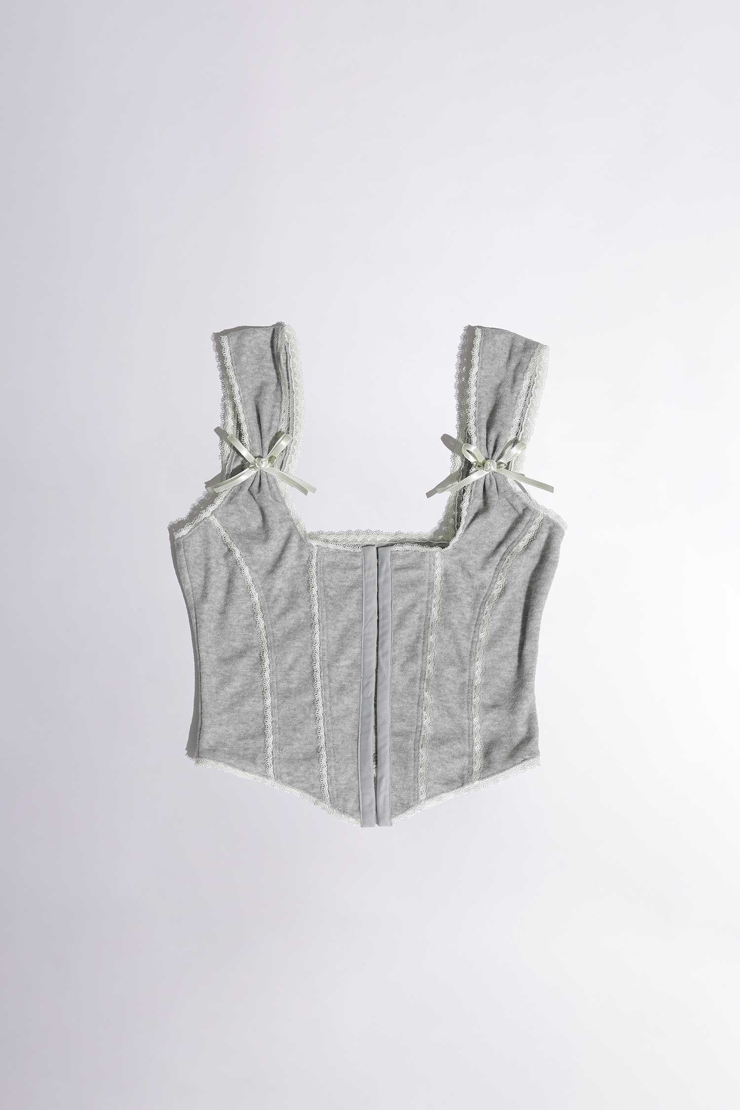 (pre,รวมส่ง)  Rosy Terry Corset Top /sculptor