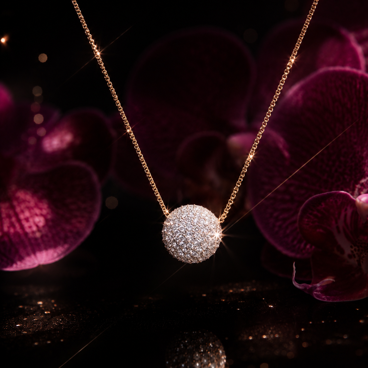  จี้   Pavé Sphere Pendant  1.90 กะรัต  82pcs