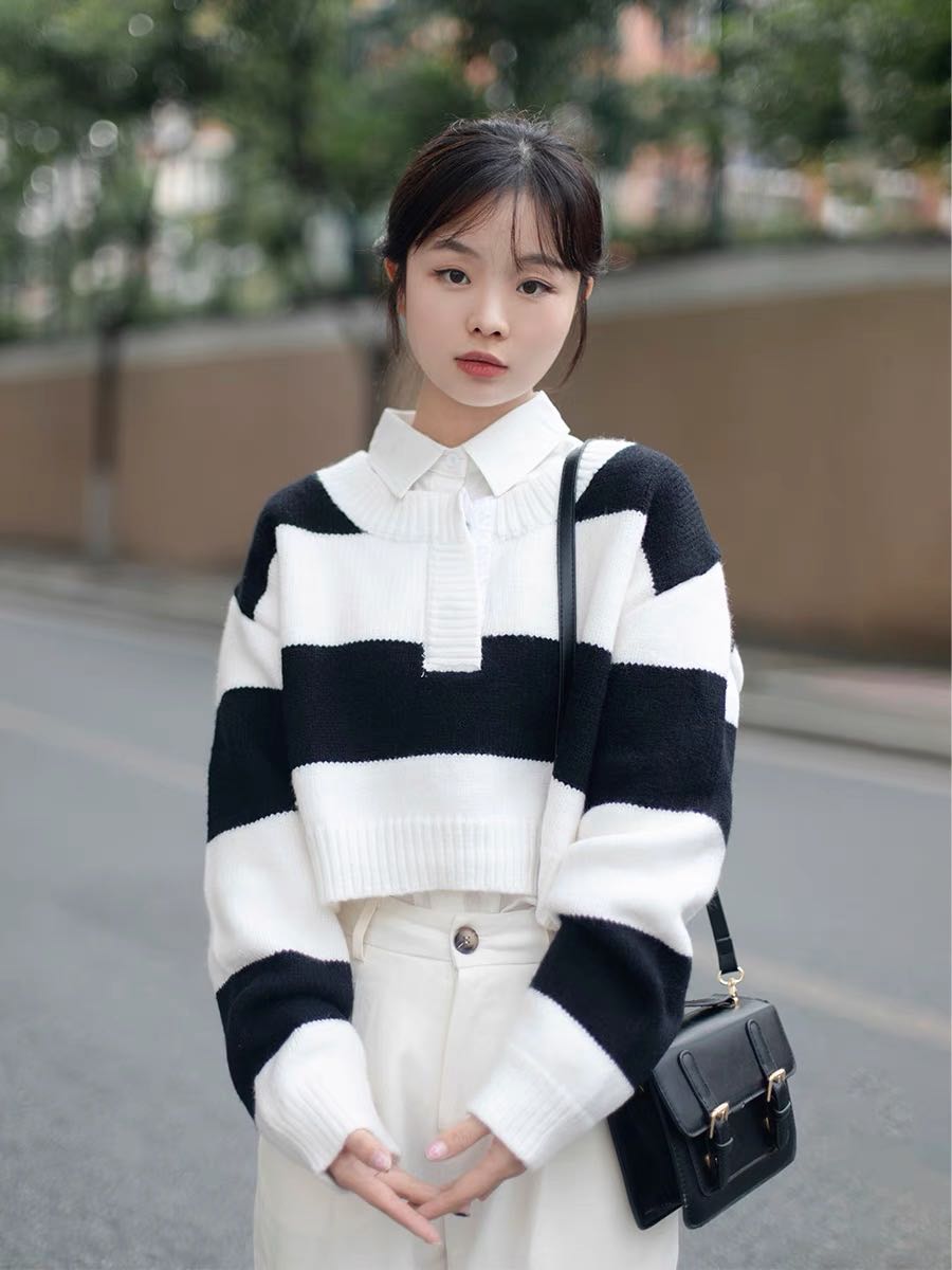 Sale ไหมพรมวูลลายทาง ผ้านิ่มมาก