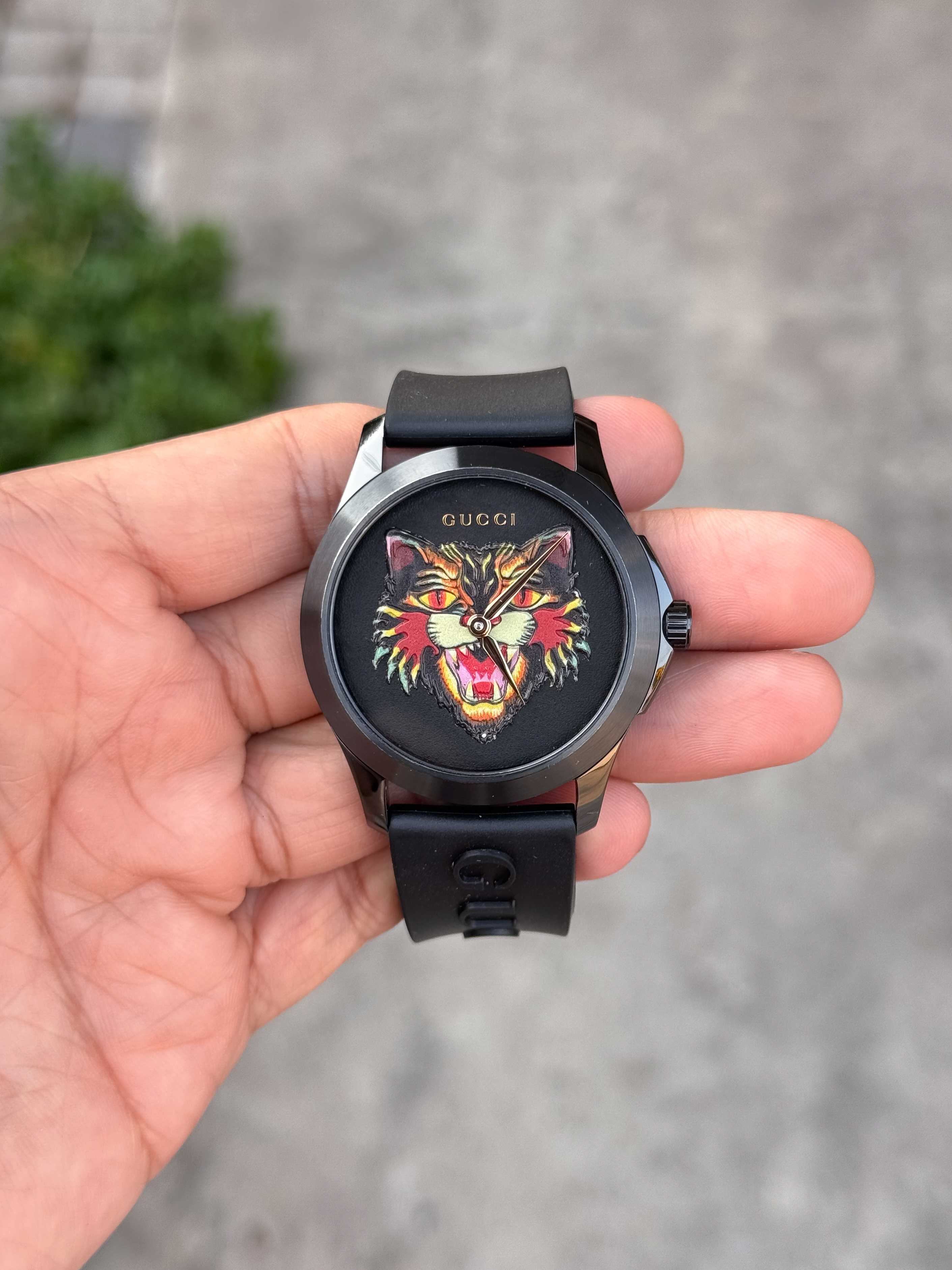 Gucci G-Timeless Cat Man Size Quartz Black PVD