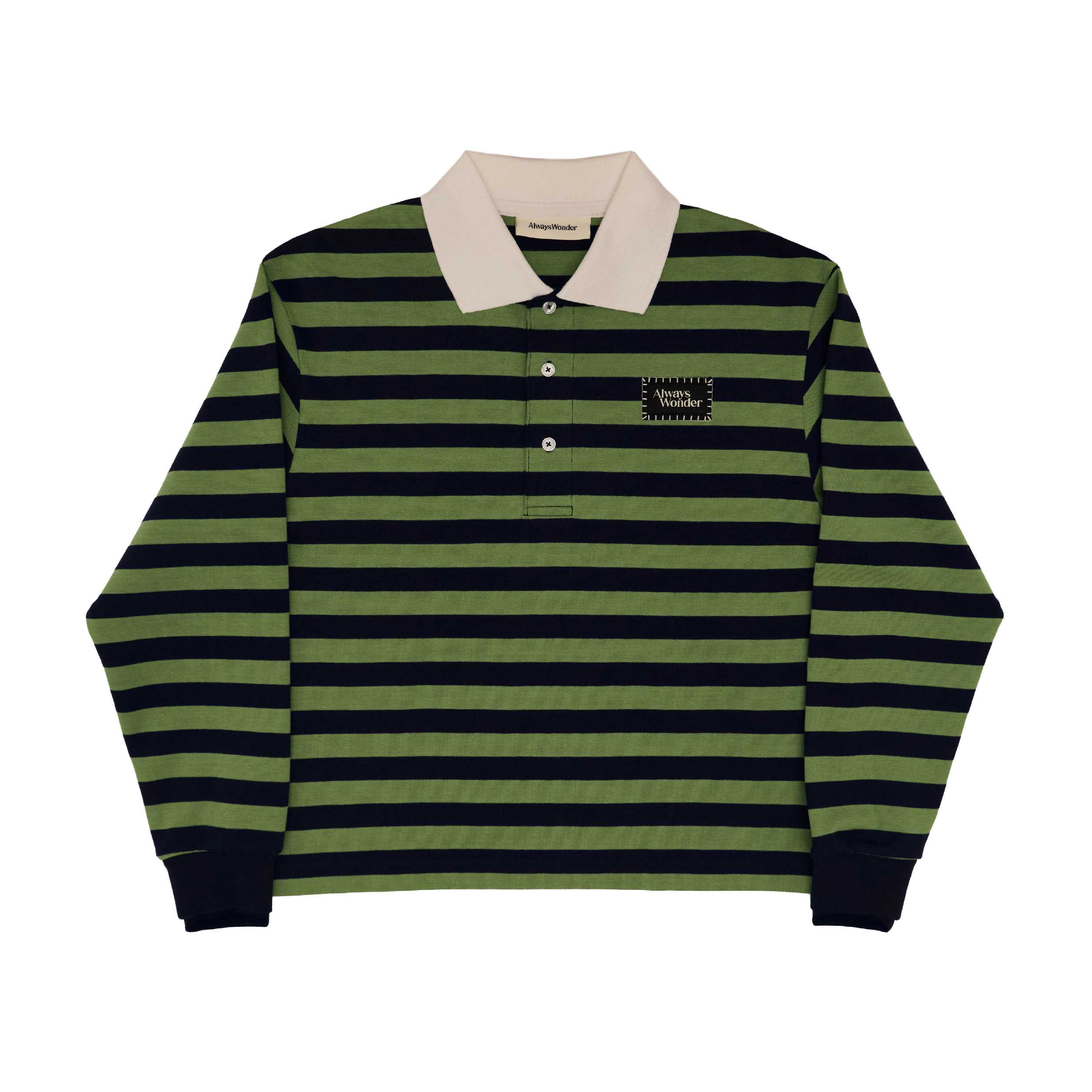 Harmony Long-Sleeve Stripe polo | Matcha Night