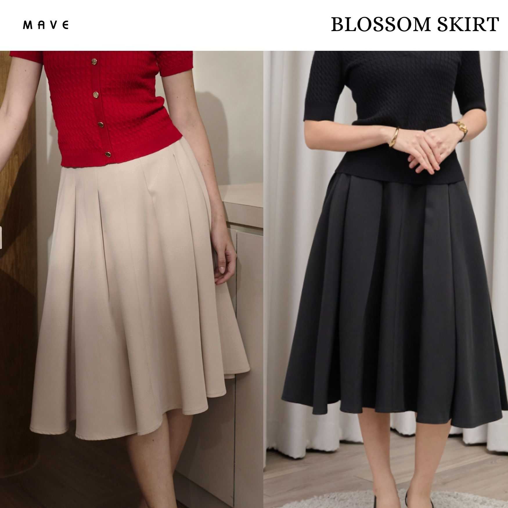 MAVE กระโปรง รุ่น Blossom สี NUDE,BLACK
