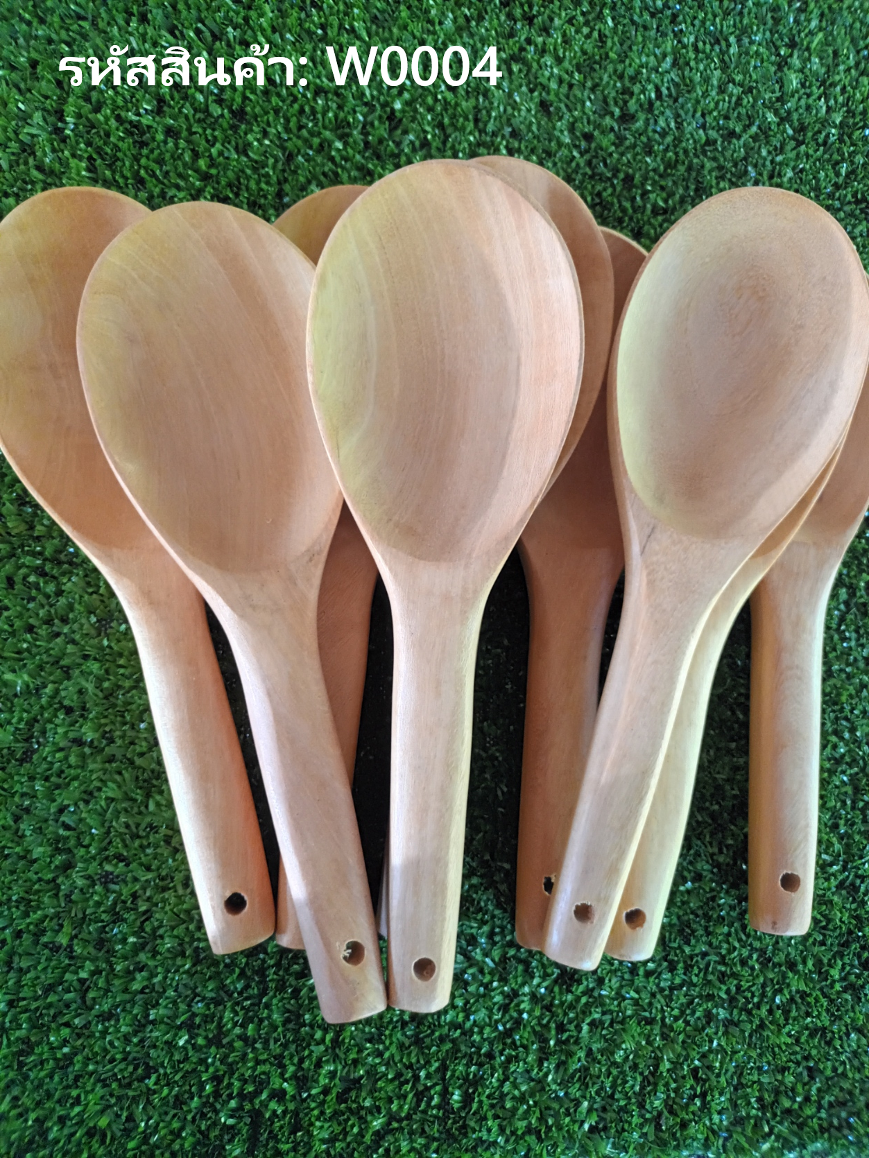 W0004 ทัพพีไมักันเกรา ทัพพีตักข้าว ทัพพีไม้ เนื้อดีไม่ขึ้นรา จับถนัดมือ