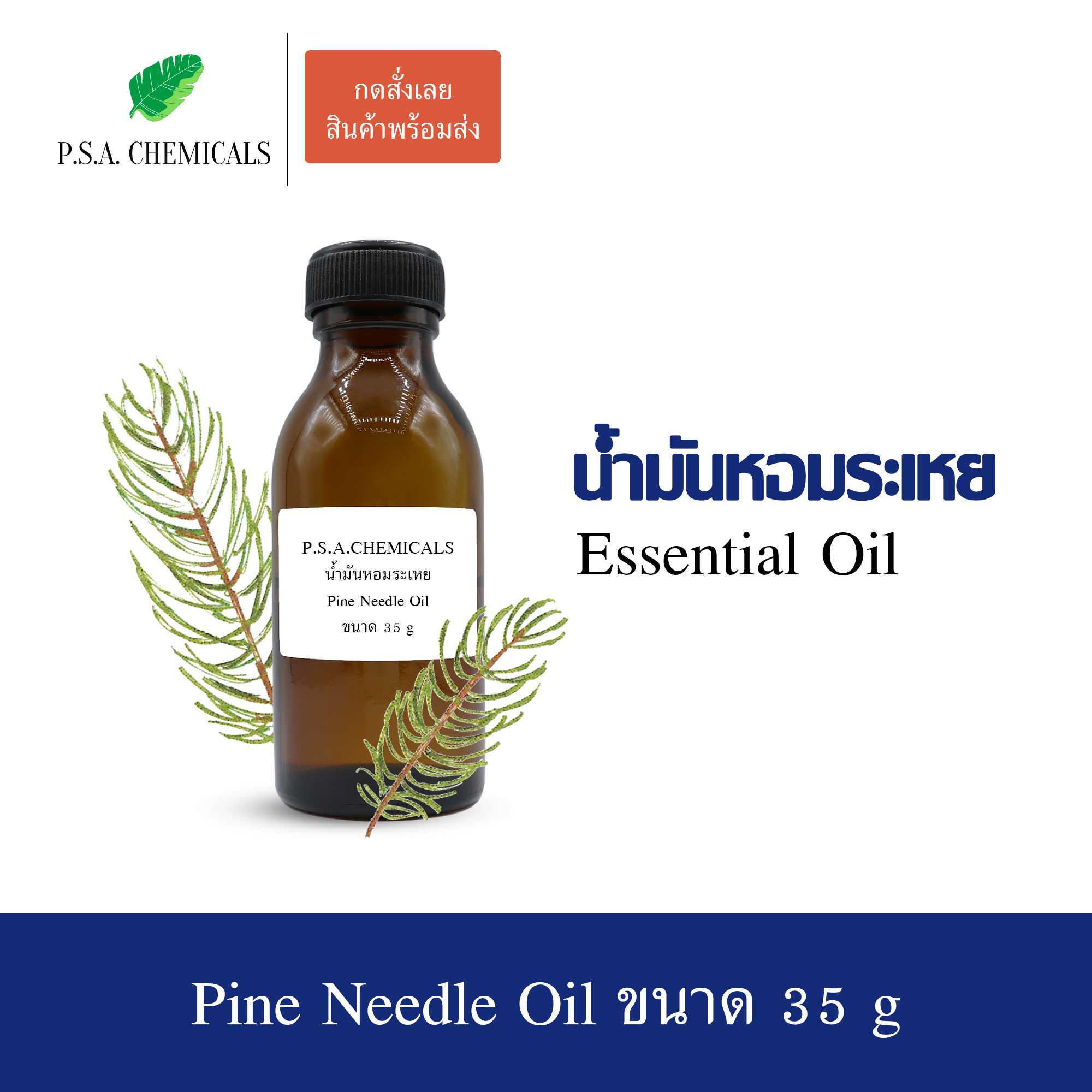 น้ำมันหอมระเหยไพน์ (Pine Needle Essential Oil) ใช้กับเครื่องพ่นอโรม่า เตาอโรม่า ขนาด 35 g