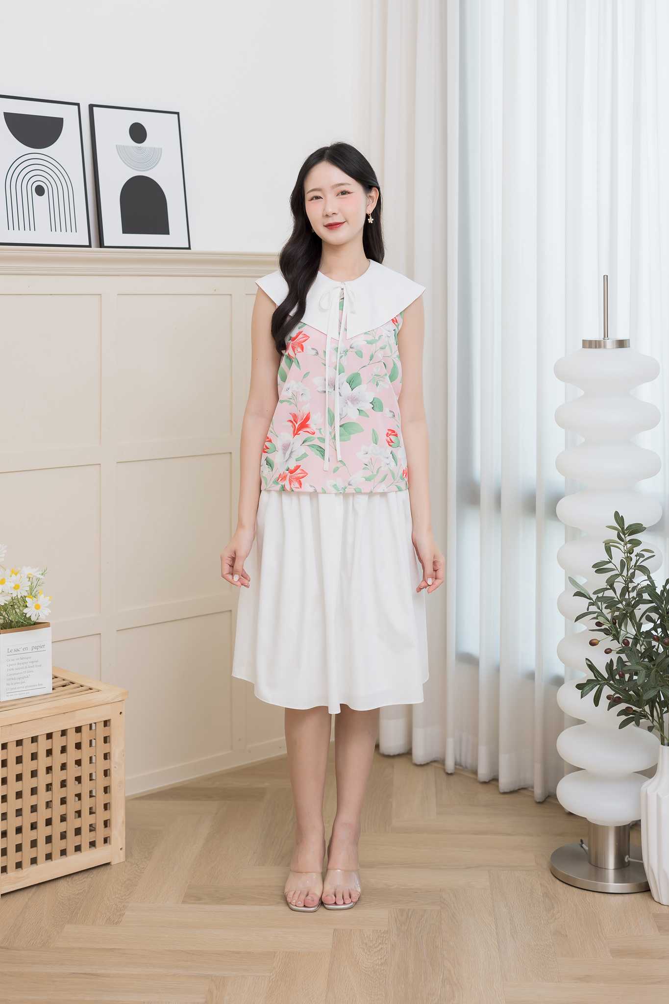 เสื้อให้นม Pink floral top