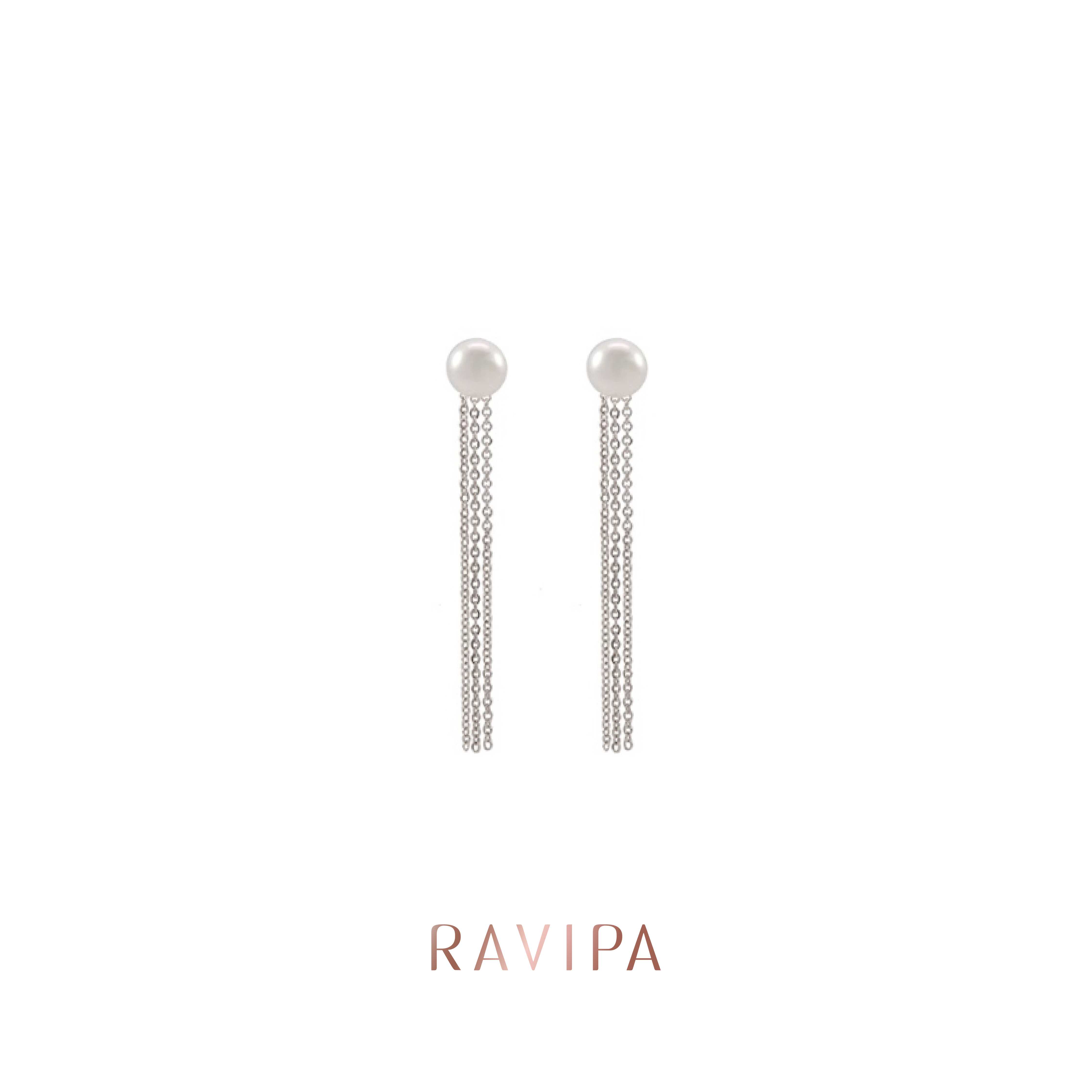 Pearl Triple Chain Earrings