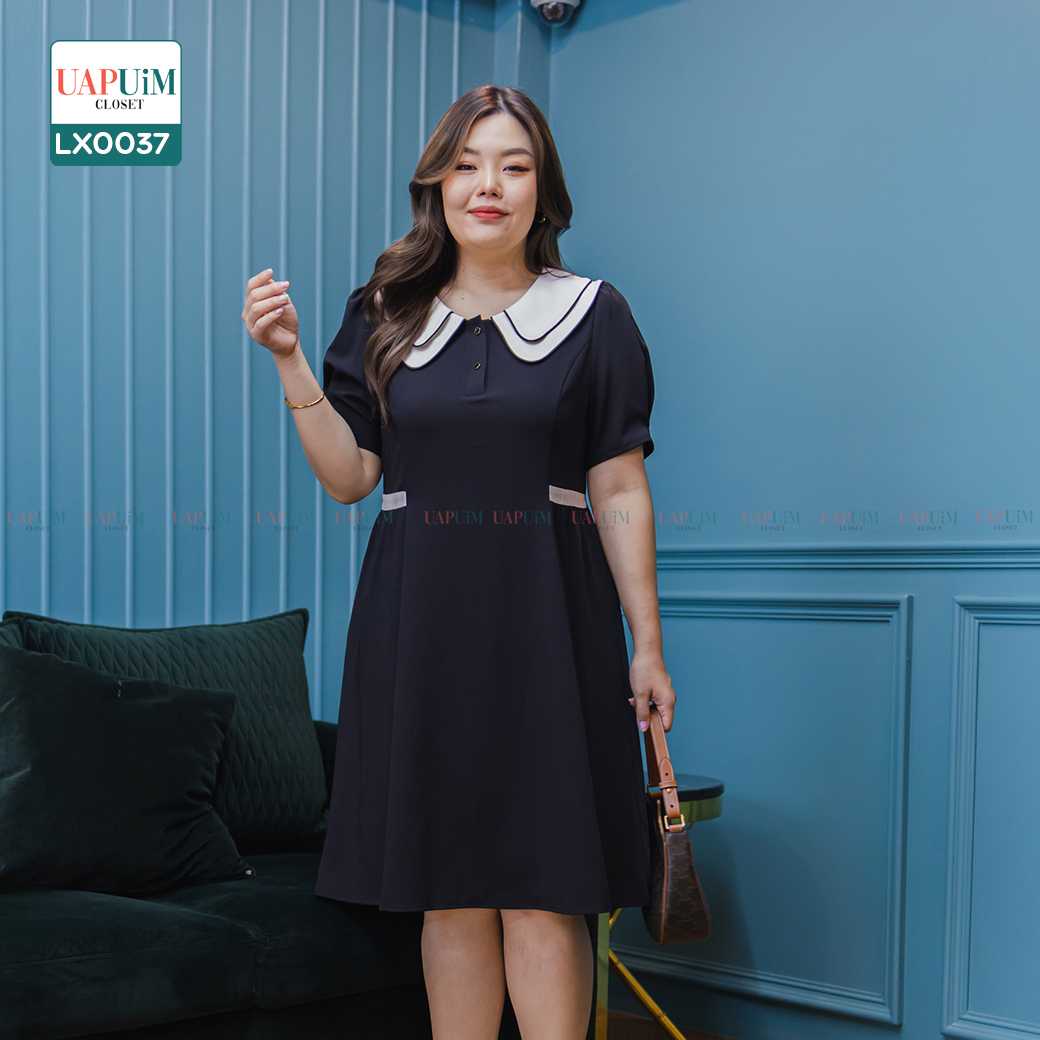 (LX0037) ชุดเดรส สาวอวบ