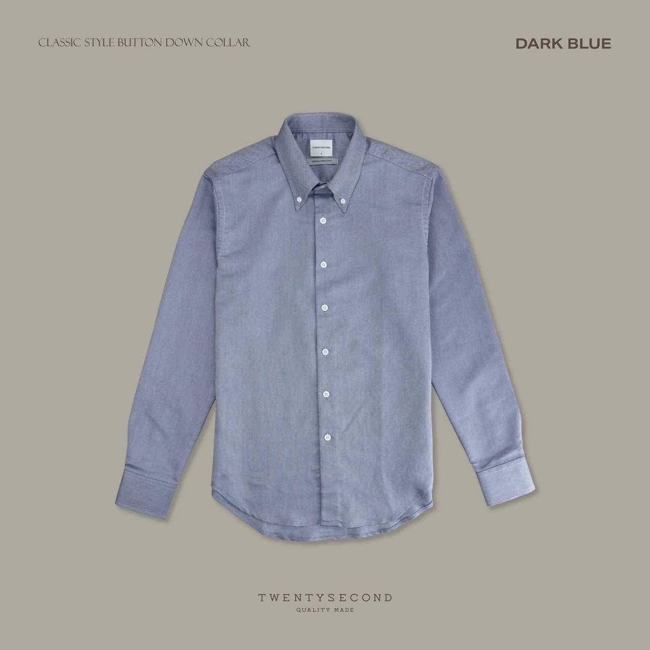 WRINKLE FREE DRESS BTD SHIRT - DARK BLUE