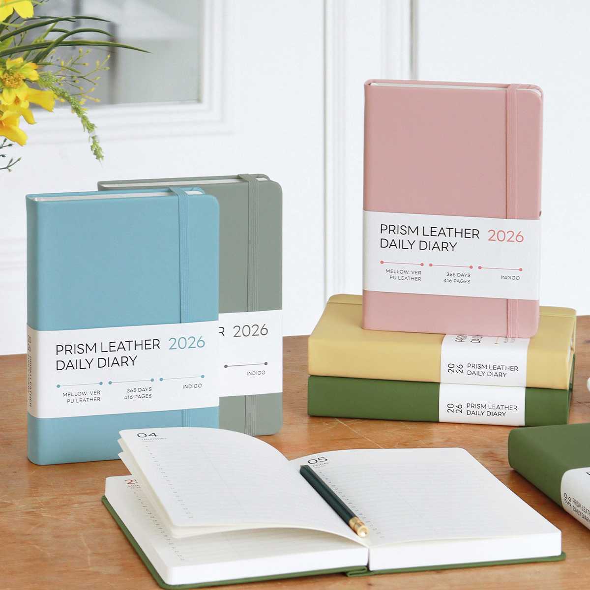 2026 Prism Leather Daily แพลนเนอร์รายวันไซส์ B6 ลิขสิทธิ์แท้ INDIGO