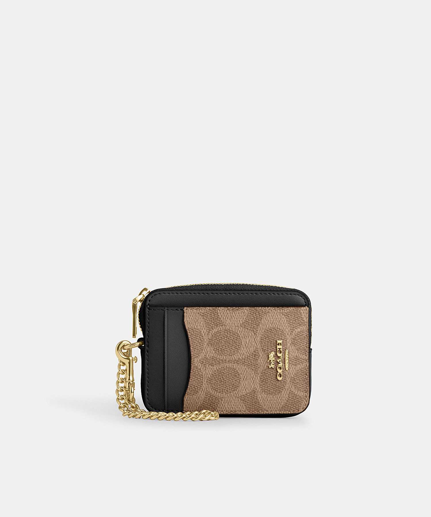 COACH ZIP CARD CASE IN SIGNATURE CANVAS CW883 IMQRX