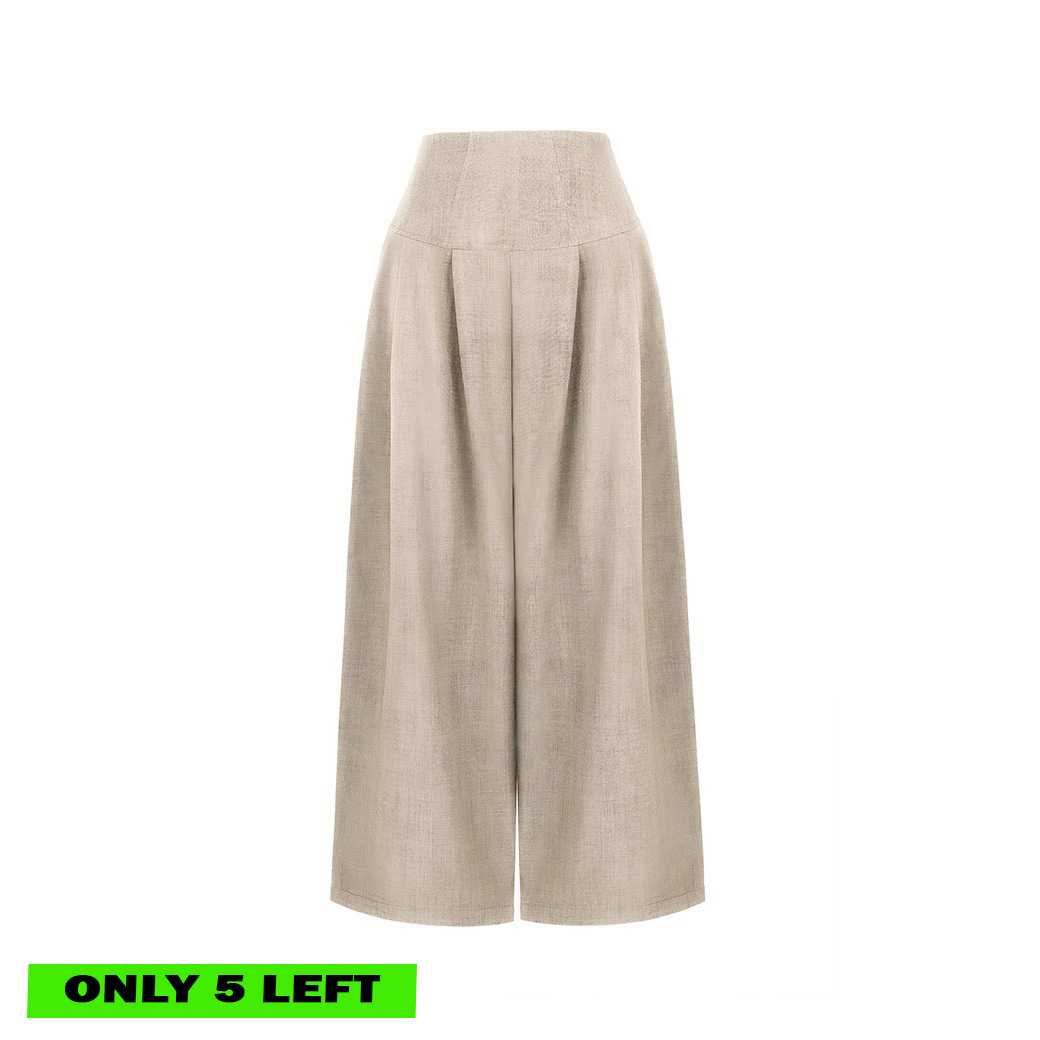 HATTIE WIDE-LEG PANTS - BEIGE