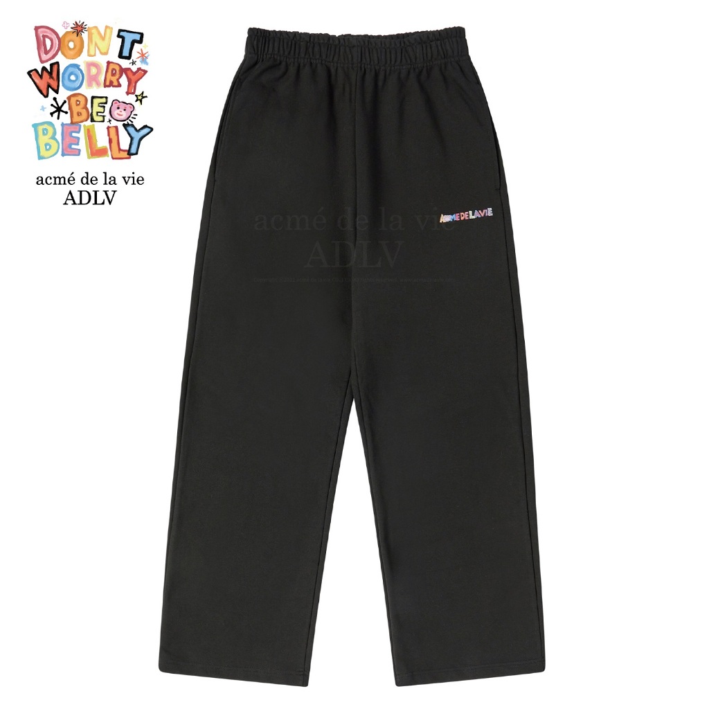 ADLV [acme de la vie] กางเกงขายาว รุ่น Belly Collage Logo Pants Black