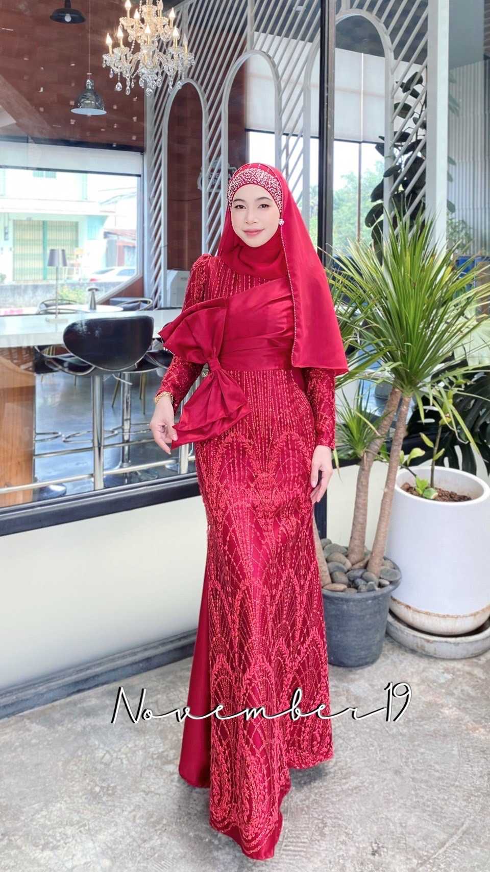 ชุดเดรสออกงาน ชุดอิสลามหญิงสำหรับใส่ออกงาน ชุดเดรสมุสลิม รุ่นเบลล่ากริสเตอร์