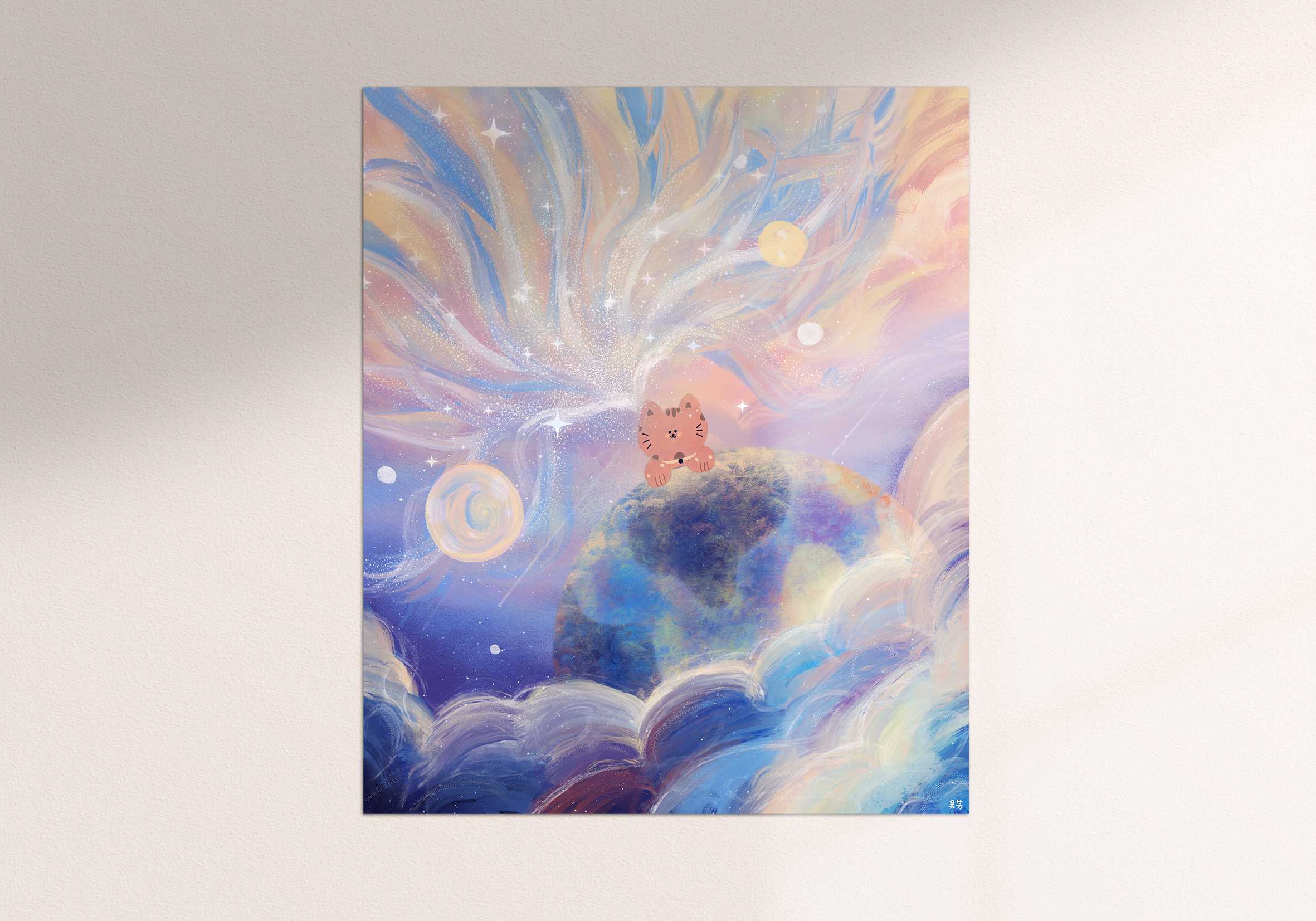 Art print Postcard [Meow in galaxy]