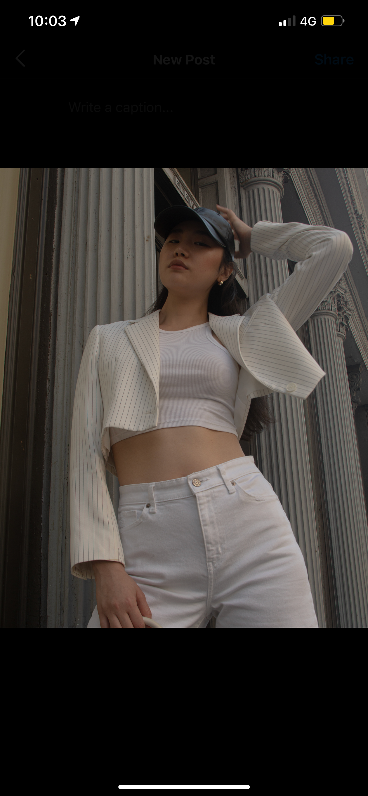 1/2 BLAZER in White Stripe