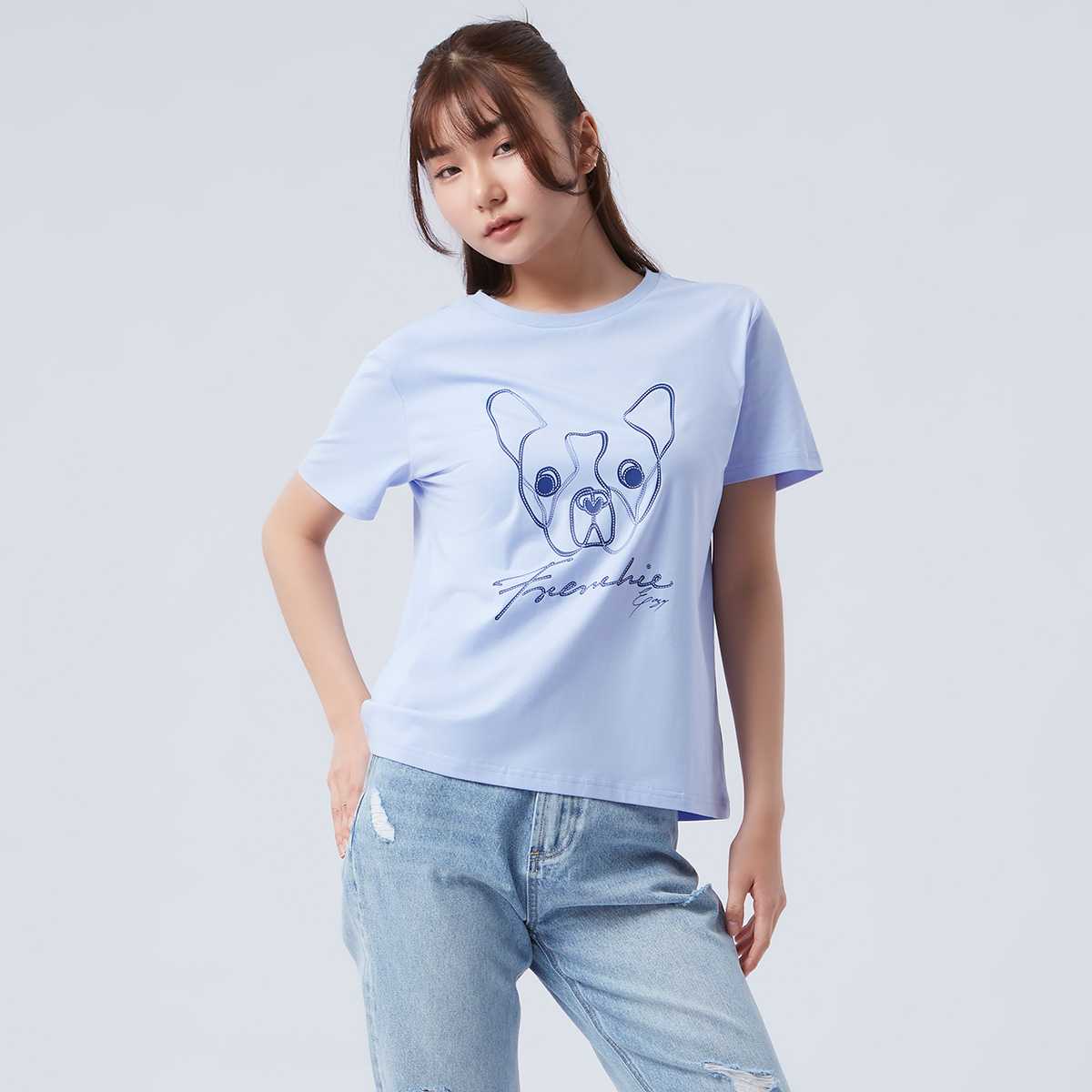 เสื้อทีเชิ้ตลายเฟรนช์ชี่ | Frenchie Print Tee Shirt | 06207